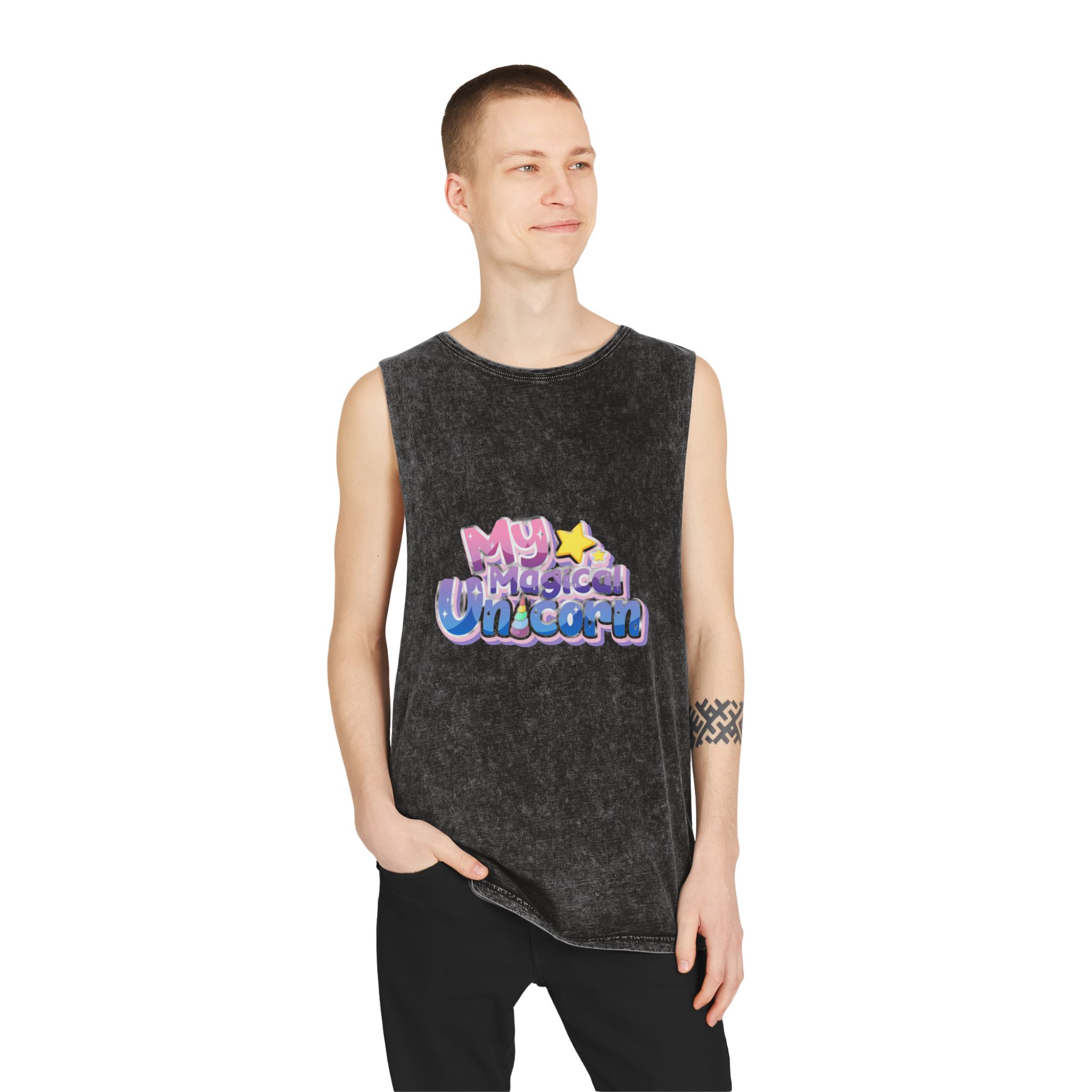 My Magical Unicorn Unisex Stonewash Tank Top - Image 3