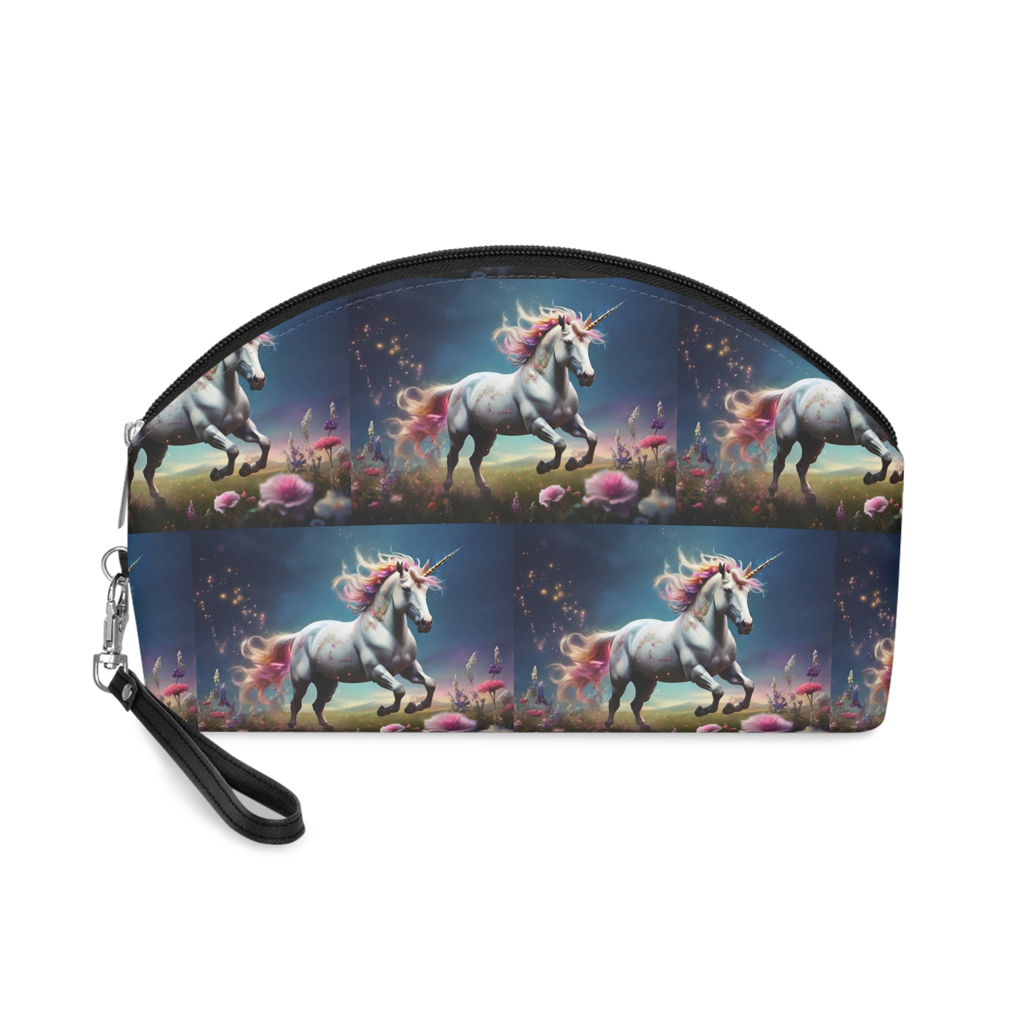 Beautiful Unicorn Running Magical Meadow Unicorn Background Images Whimsical Unicorn (34) Makeup Bag