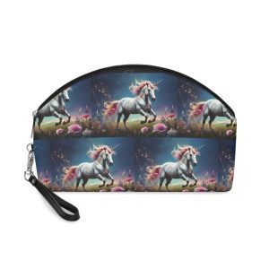 Beautiful Unicorn Running Magical Meadow Unicorn Background Images Whimsical Unicorn (18) Makeup Bag