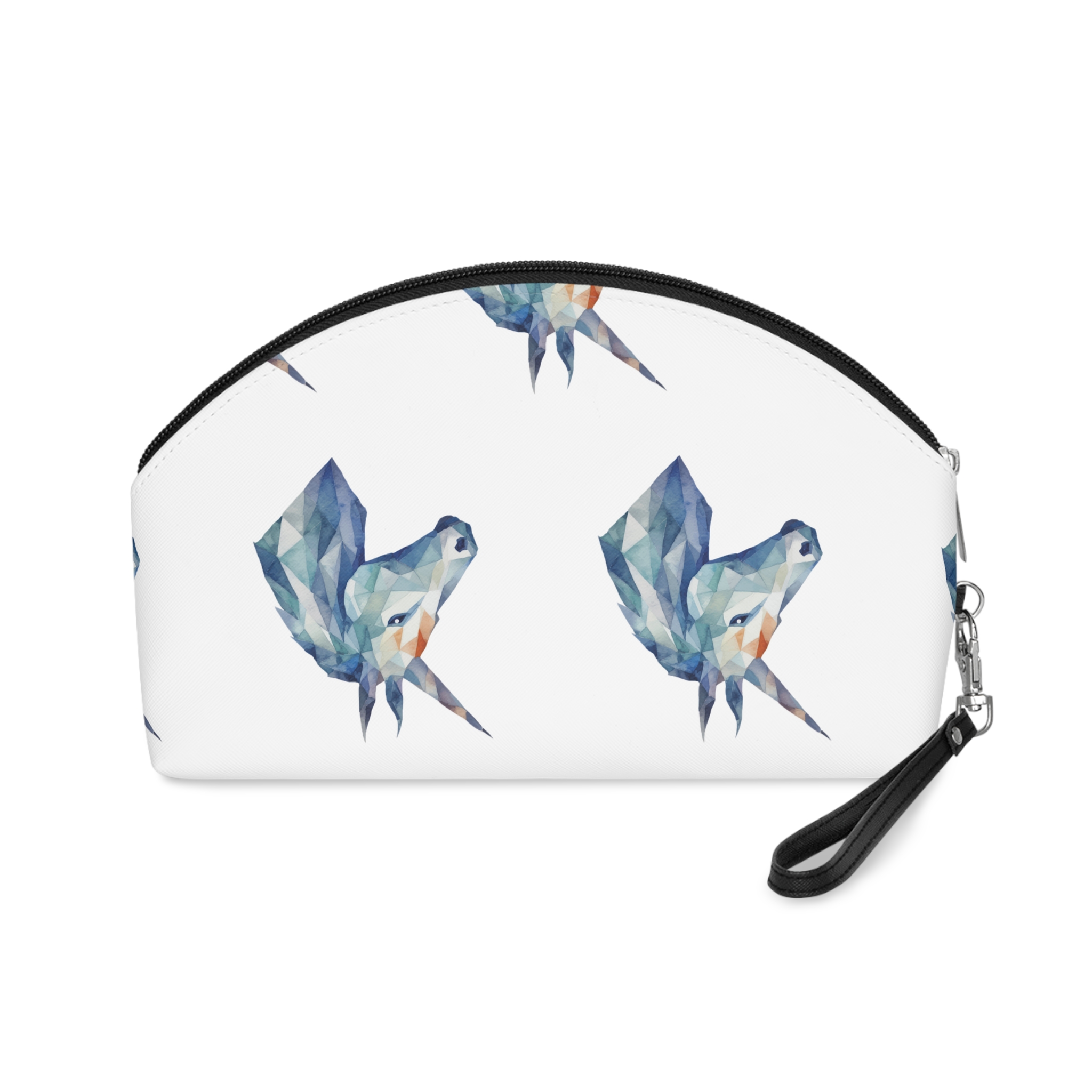 Geometric Watercolor Unicorn Illustration Makeup Bag - Image 2