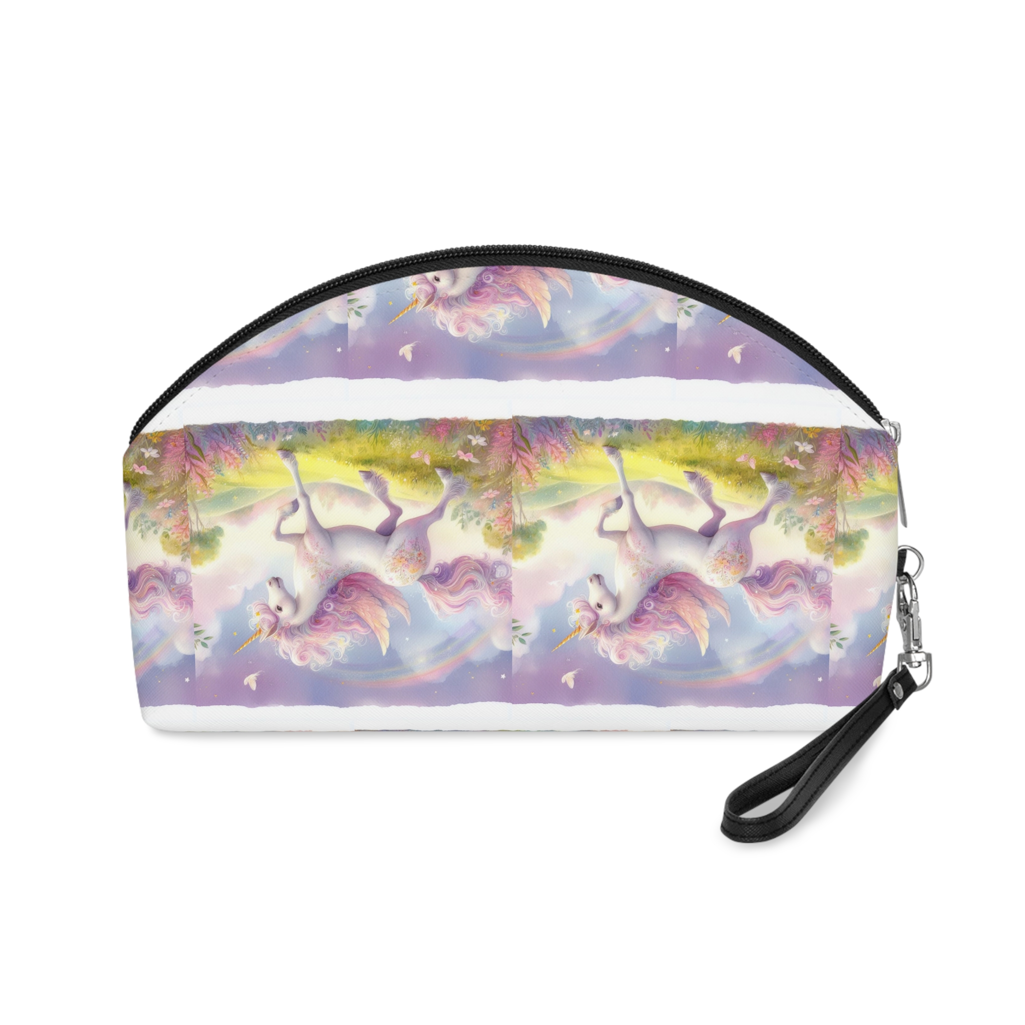 Beautiful Unicorn Running Magical Meadow Unicorn Background Images Whimsical Unicorn (10) Makeup Bag - Image 2