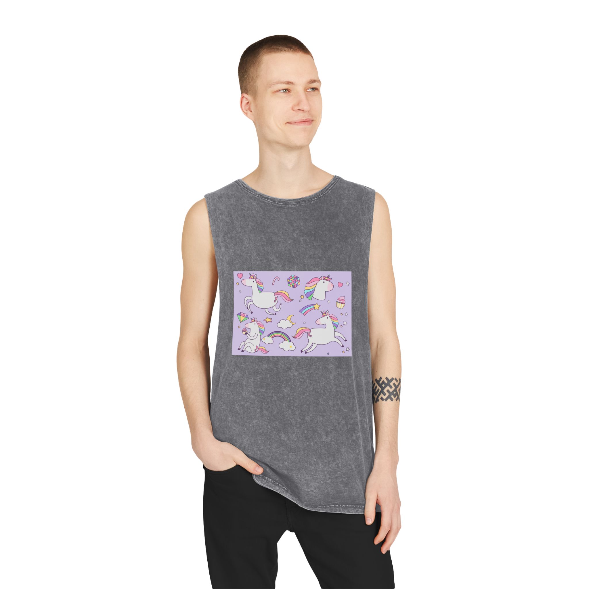 Unicorn V145 Unisex Stonewash Tank Top - Image 11