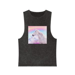 Magnificent Unicorn Nature Unisex Stonewash Tank Top