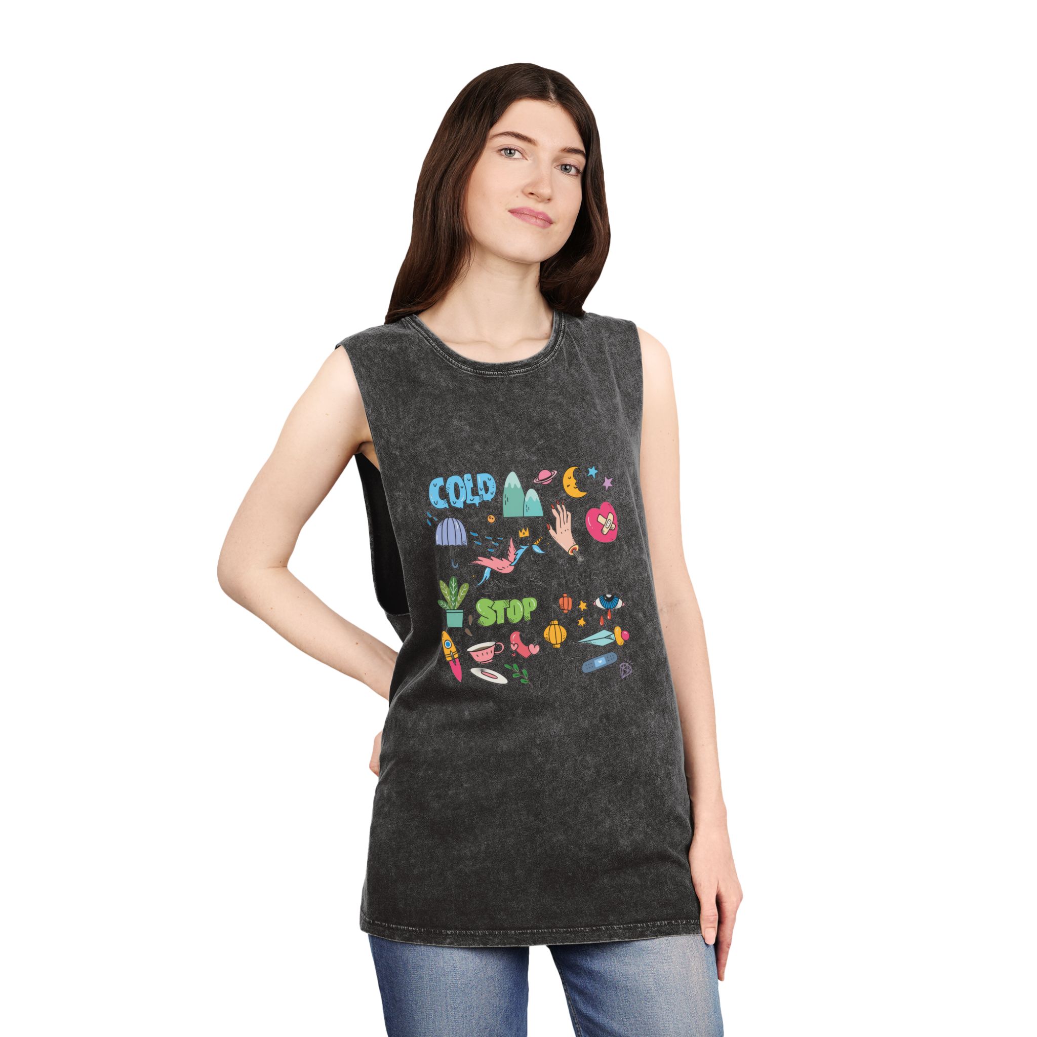 Unicorn V147 Unisex Stonewash Tank Top - Image 4