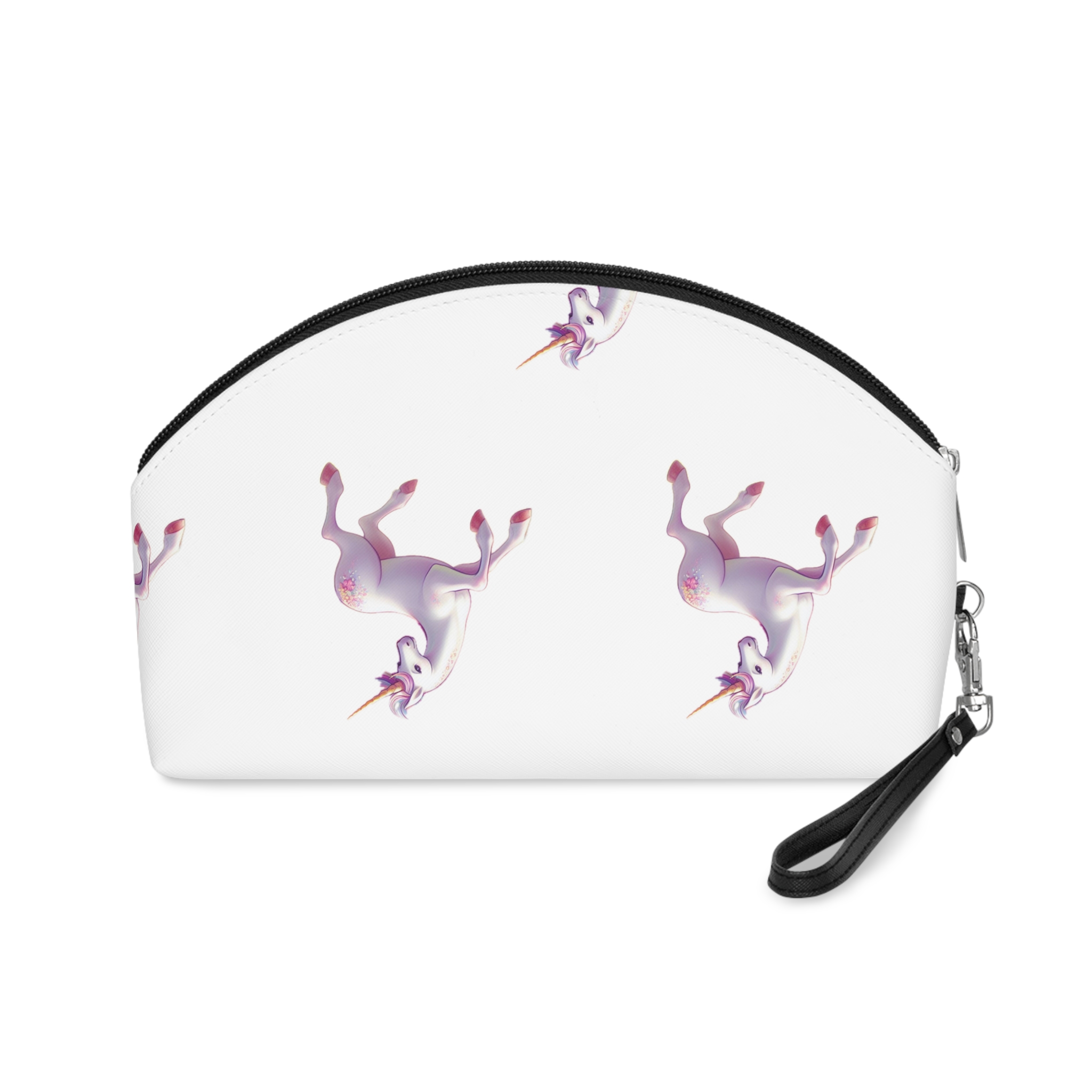 Beautiful Unicorn Running Magical Meadow Unicorn Background Images Whimsical Unicorn (44) Makeup Bag - Image 2