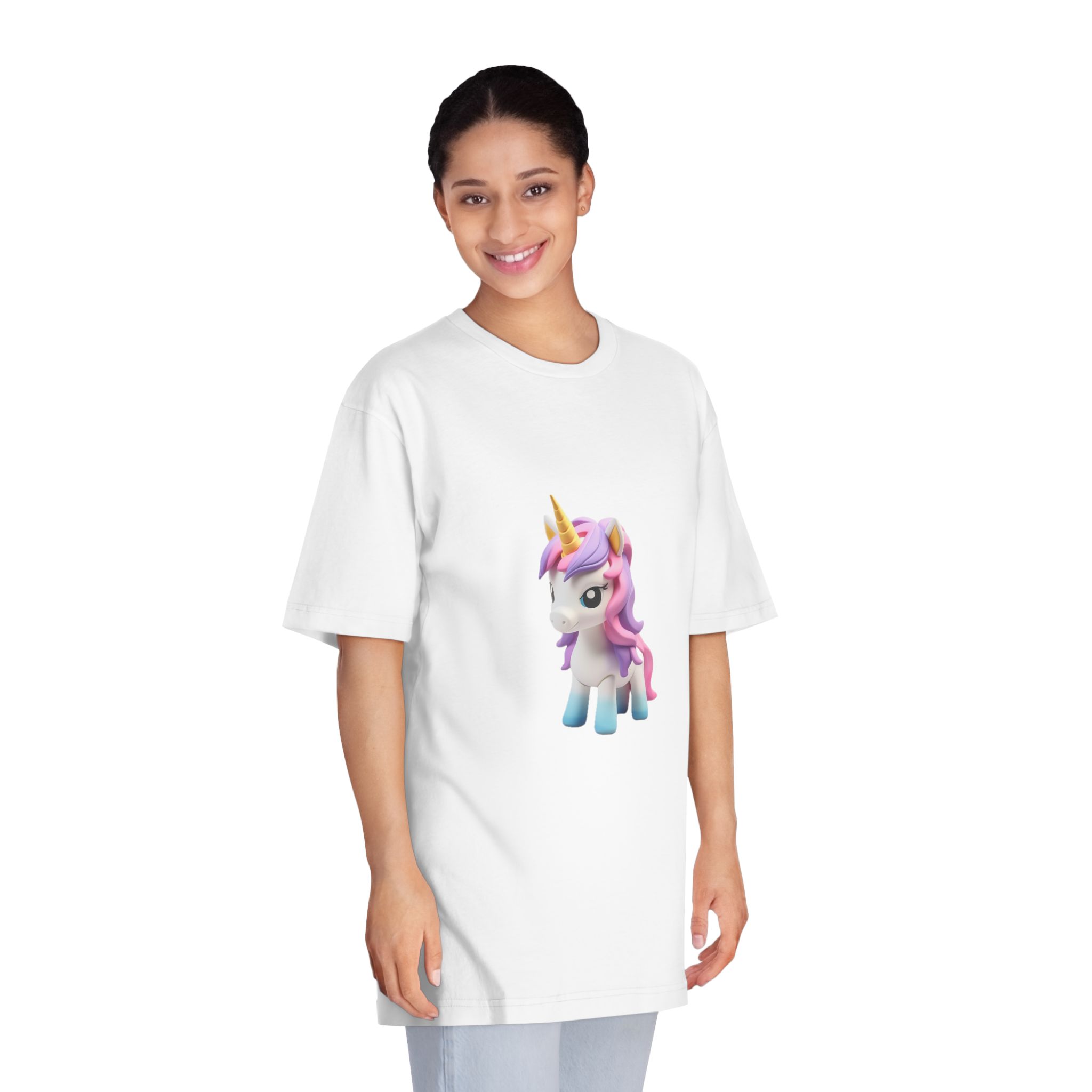 Mythical Unicorn Kids Figurine Style (5) Unisex Classic Crewneck T Shirt - Image 3