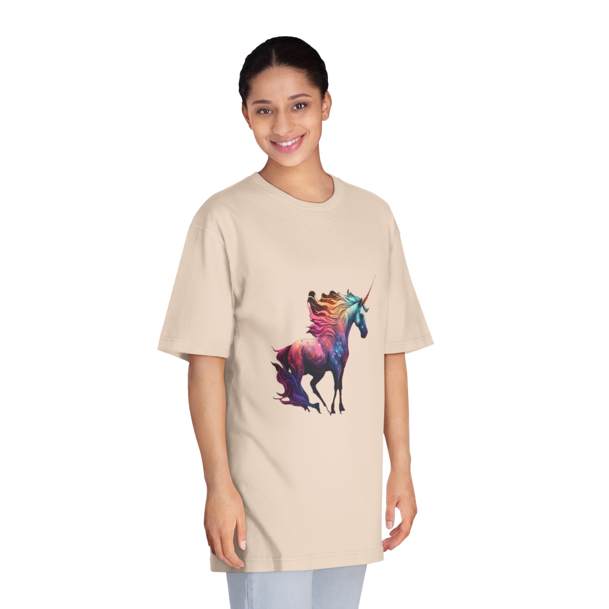 Unicorn With Colorful Mane Stars Background Generative Ai Unisex Classic Crewneck T Shirt - Image 11
