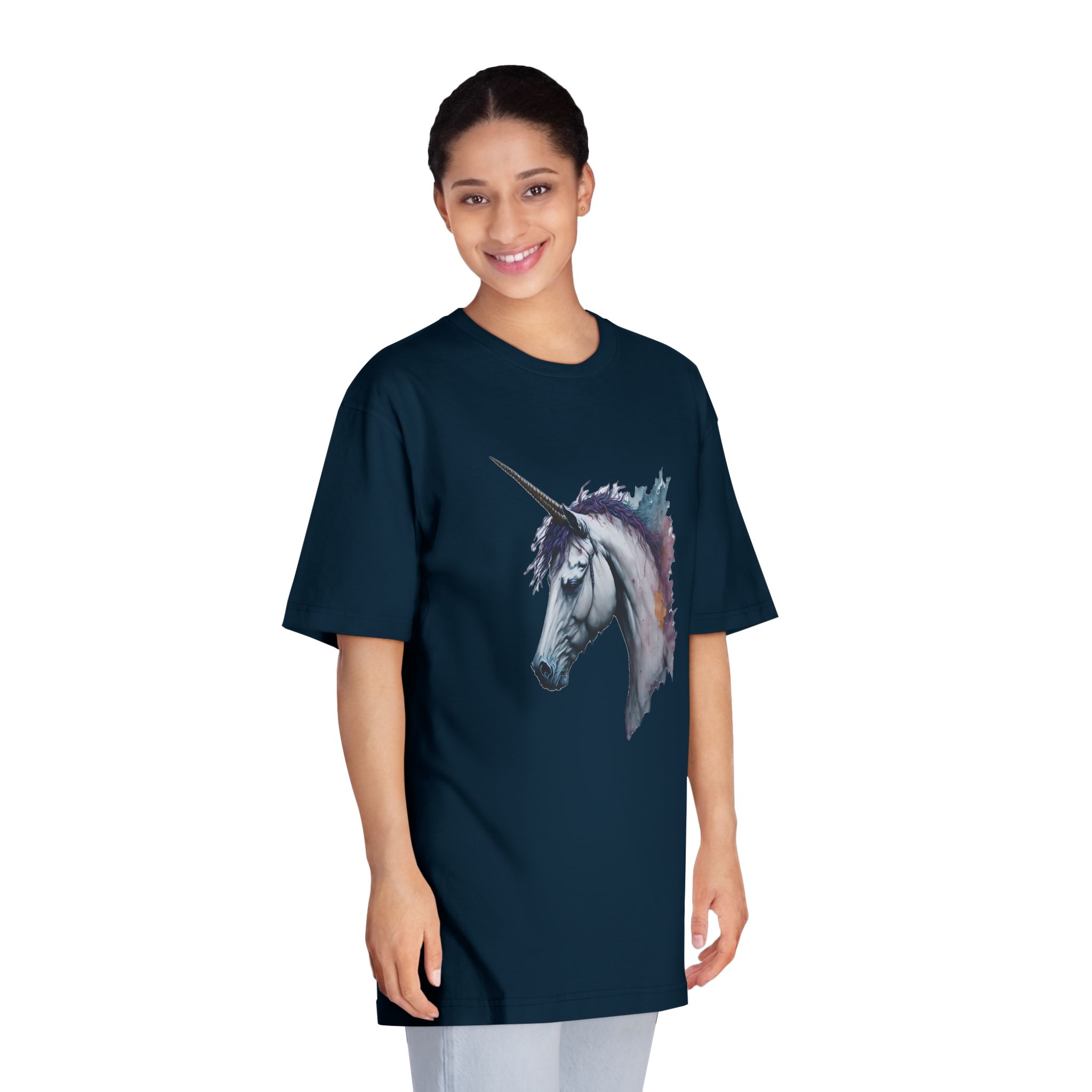 Illustration Unicorn Painted Watercolor Technique Generative Ai Decorative Painting Unisex Classic Crewneck T Shirt - Image 19