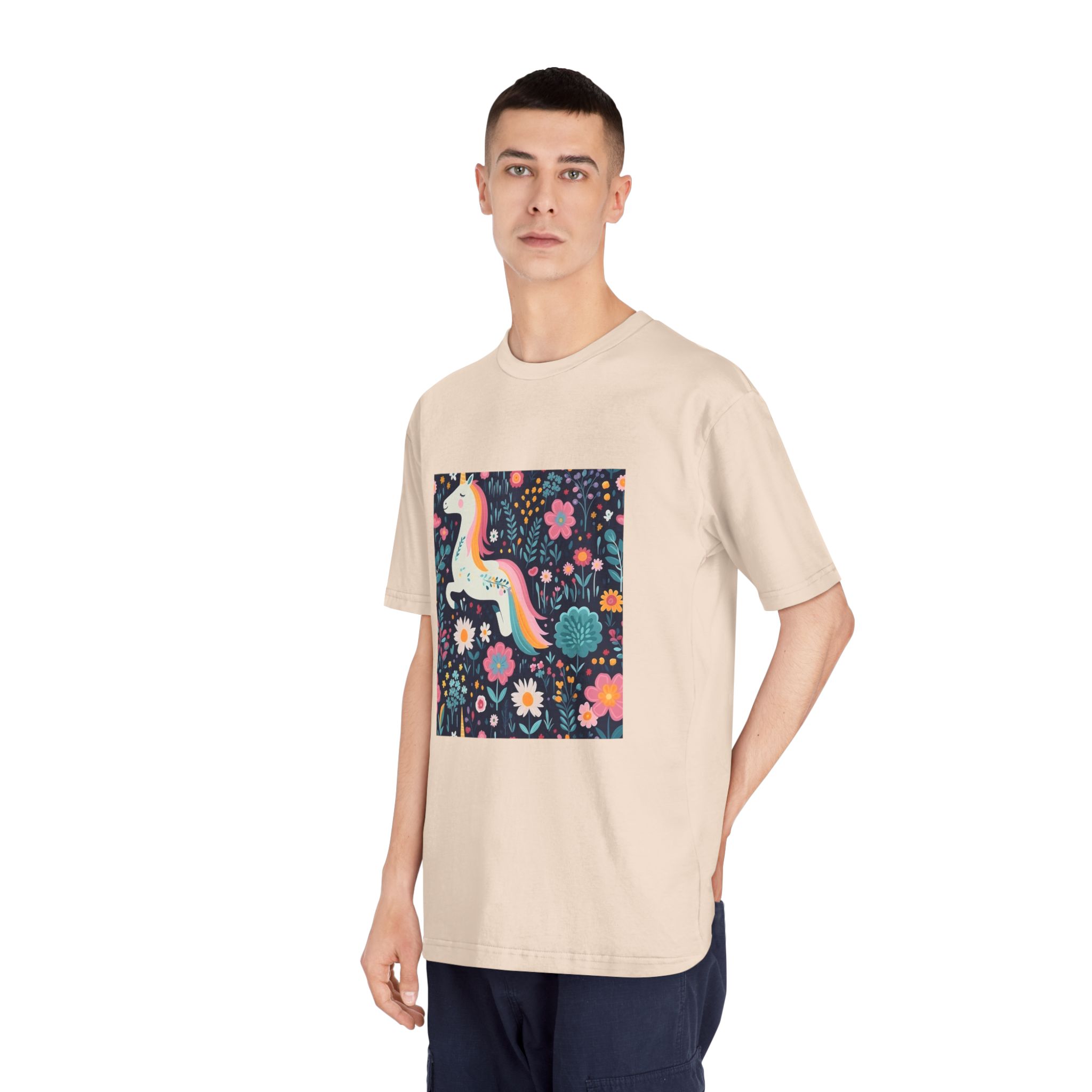 Childish Seamless Pattern Background With Colorful Unicorns (1) Unisex Classic Crewneck T Shirt - Image 12