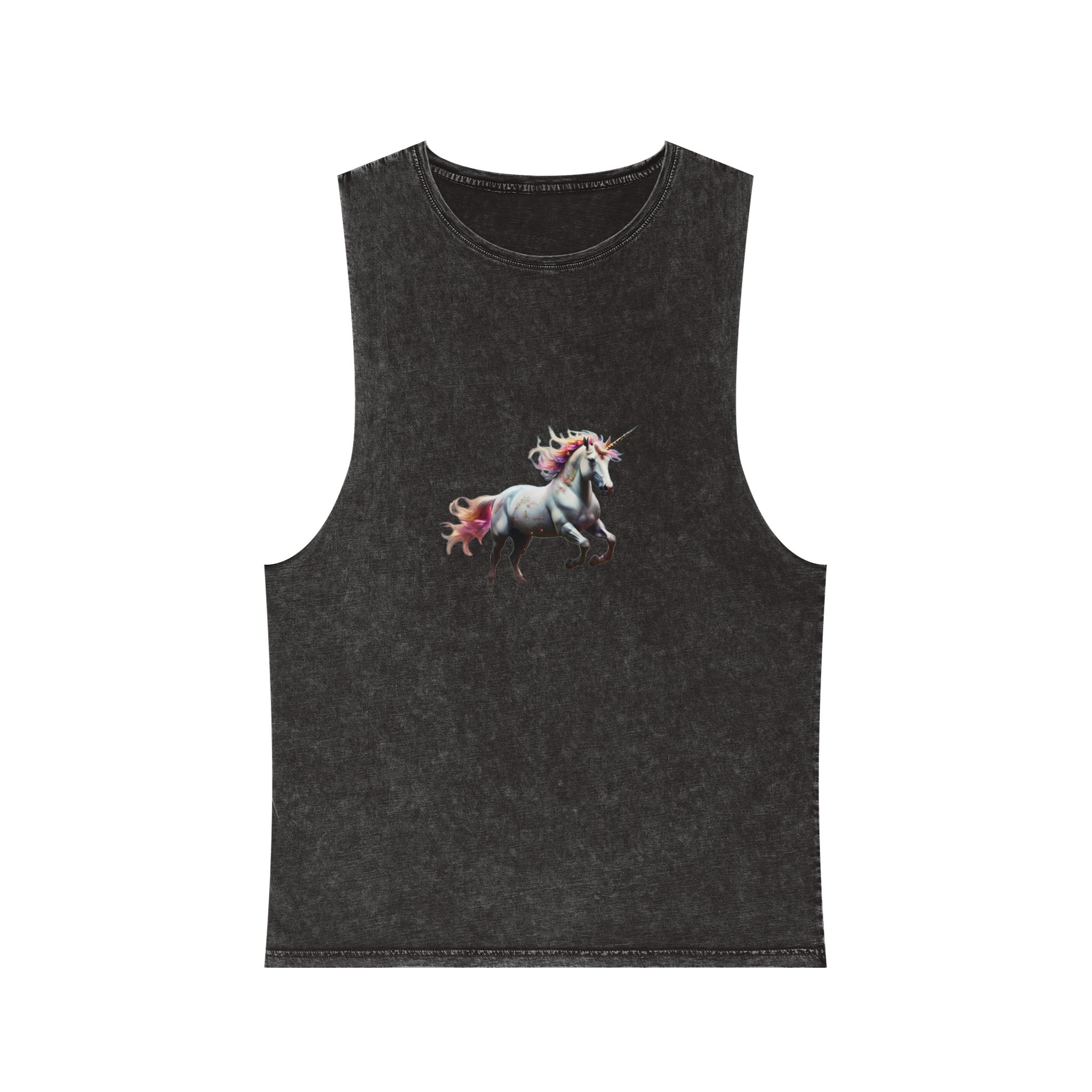 Beautiful Unicorn Running Magical Meadow Unicorn Background Images Whimsical Unicorn (50) Unisex Stonewash Tank Top
