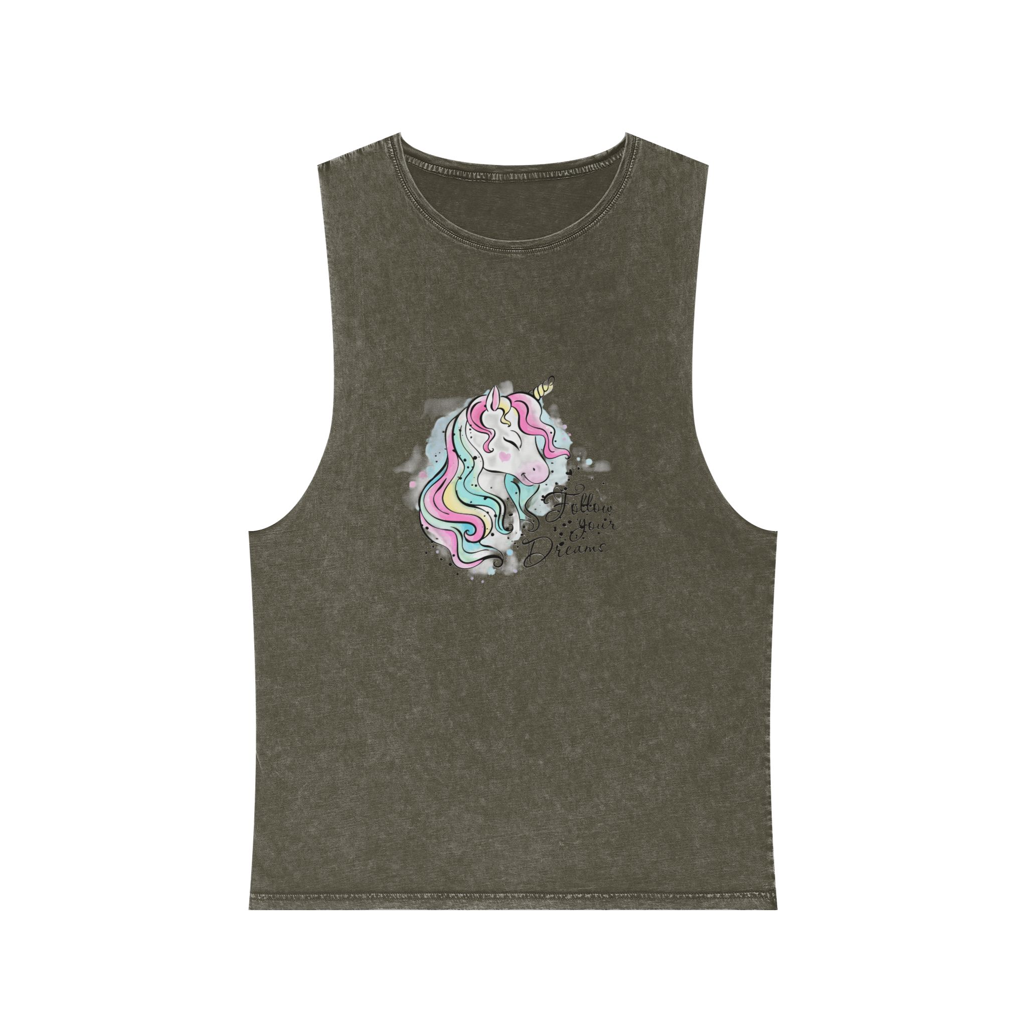 Follow Your Dream Unisex Stonewash Tank Top - Image 5