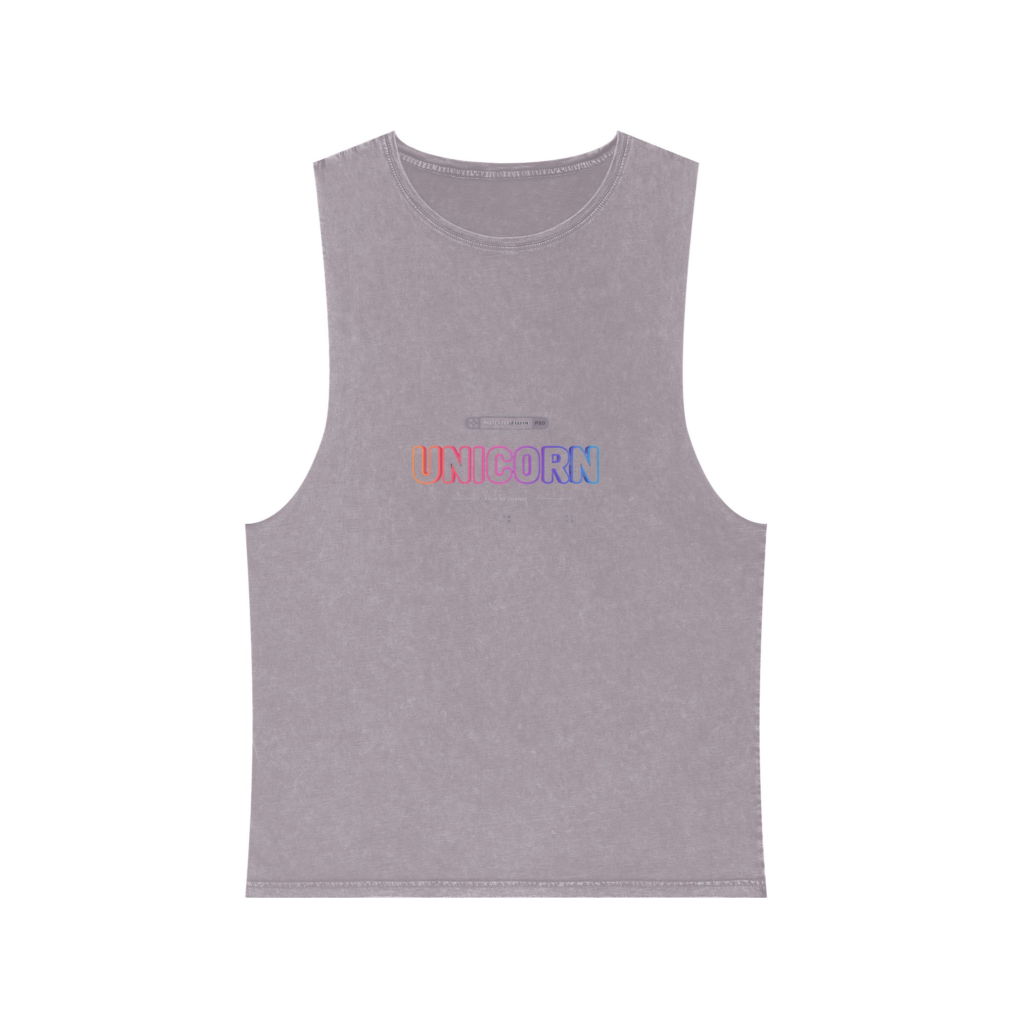 Unicorn Editable Text Effect Font Style Unisex Stonewash Tank Top - Image 17