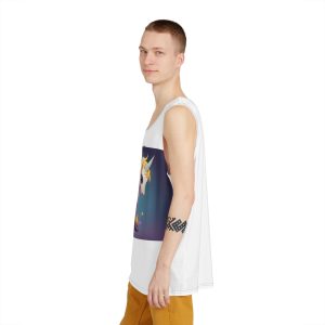Cute Unicorn With Long Colorful Mane Dark Background Generative Ai Mens Tank Aop