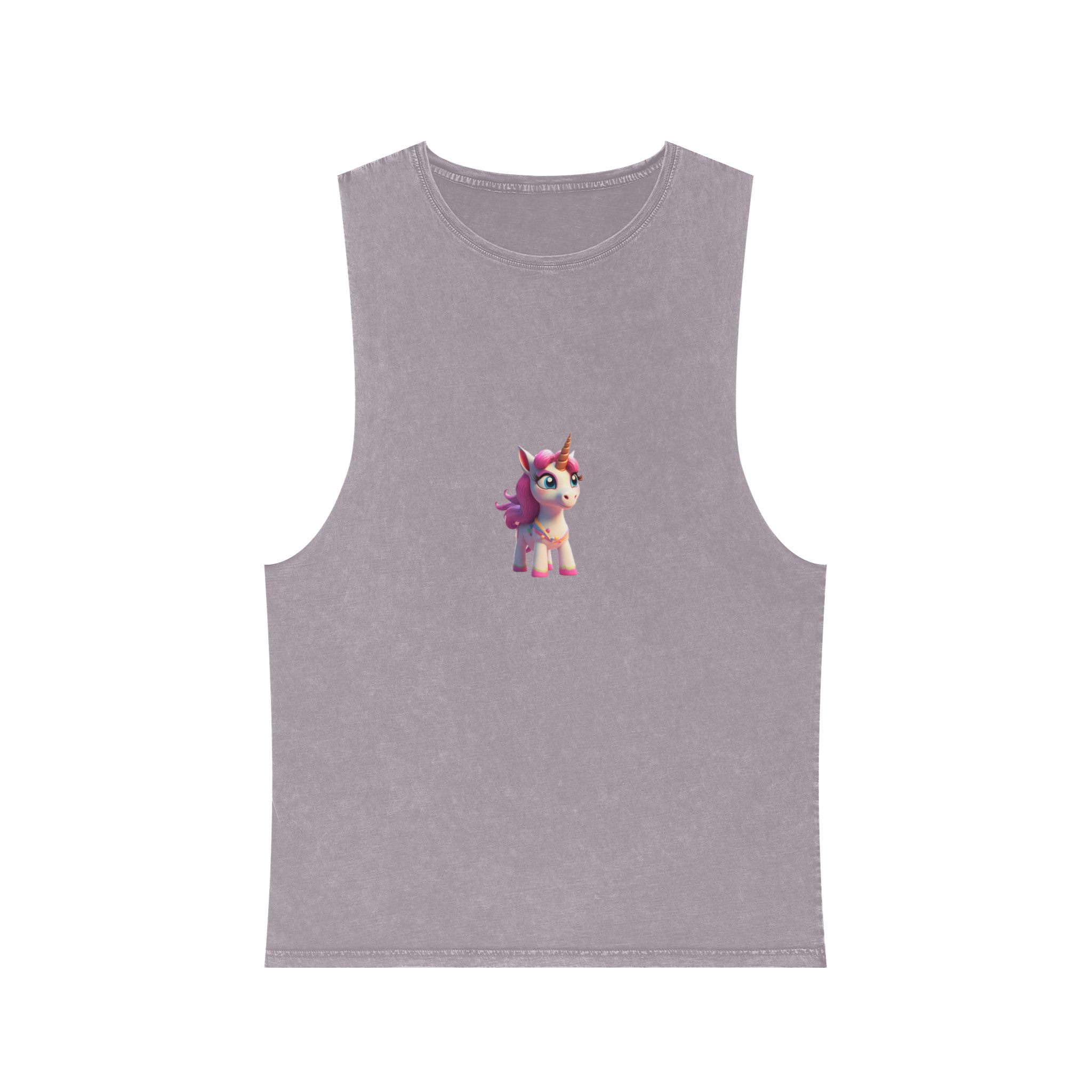 Colorful Cartoon Animated 3d Unicorn Children (8) Unisex Stonewash Tank Top - Image 17