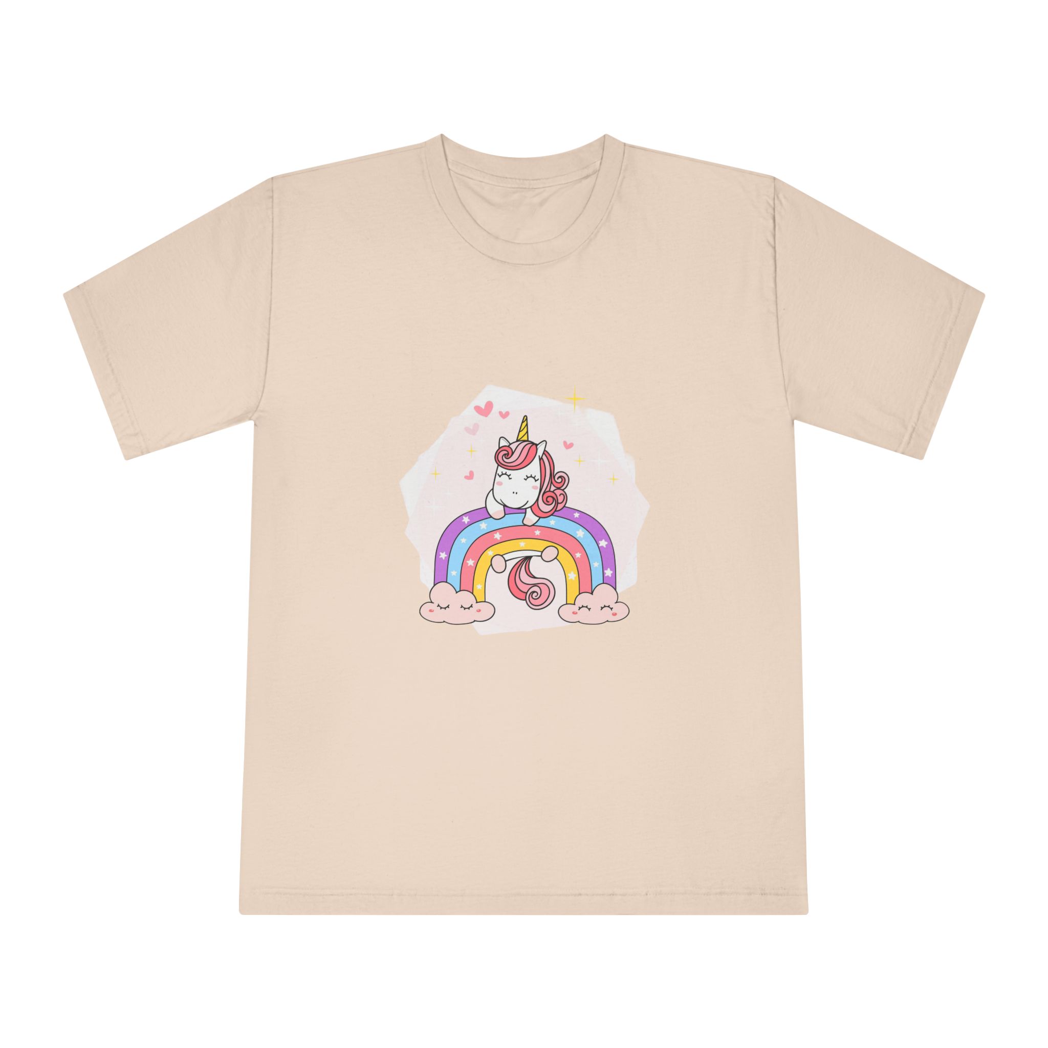 Cute Unicorn Magical Purple Rainbow Simple Doodle Outline Cartoon Illustration Unisex Classic Crewneck T Shirt - Image 9
