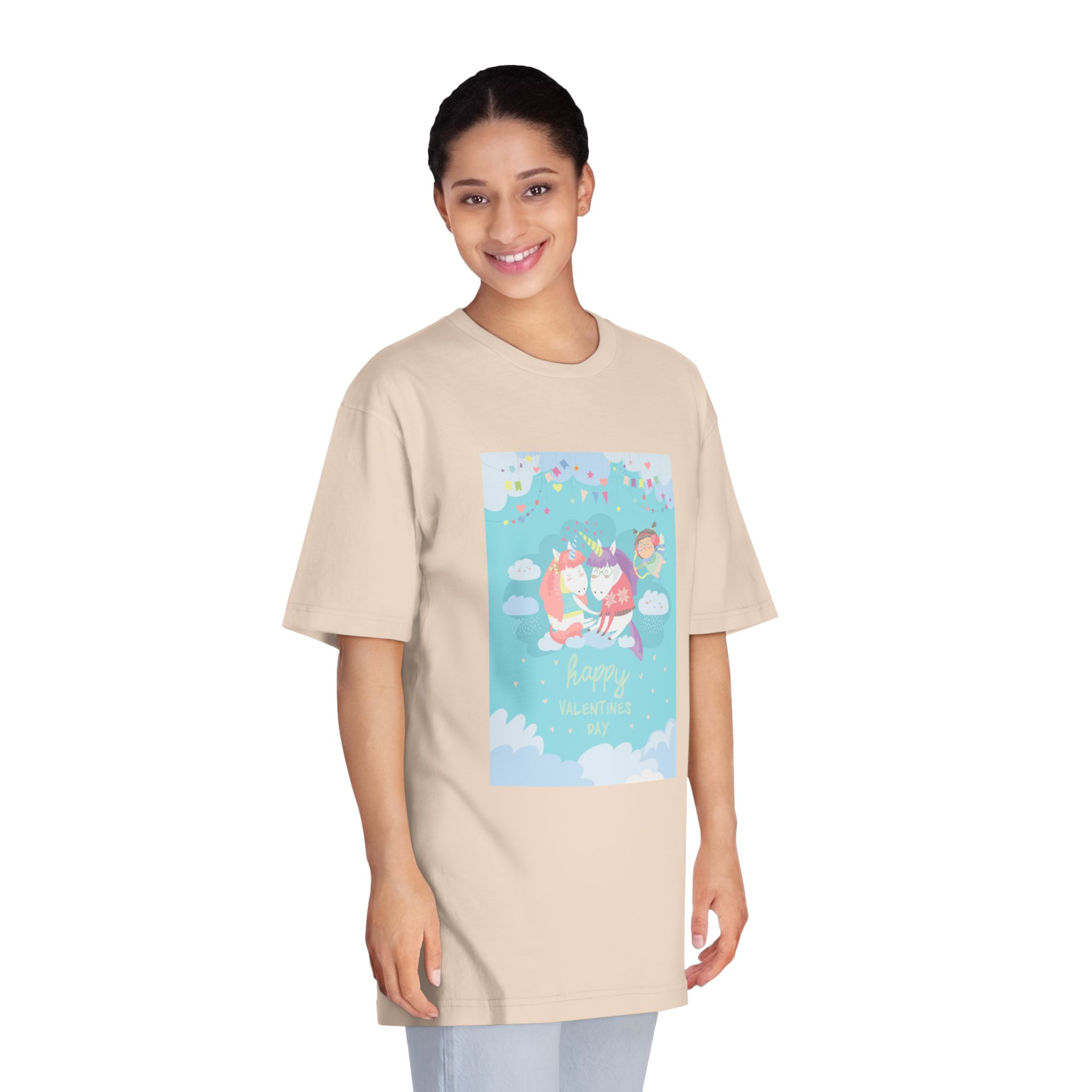 Cute Card With Fairy Unicorns Love Unisex Classic Crewneck T Shirt - Image 11