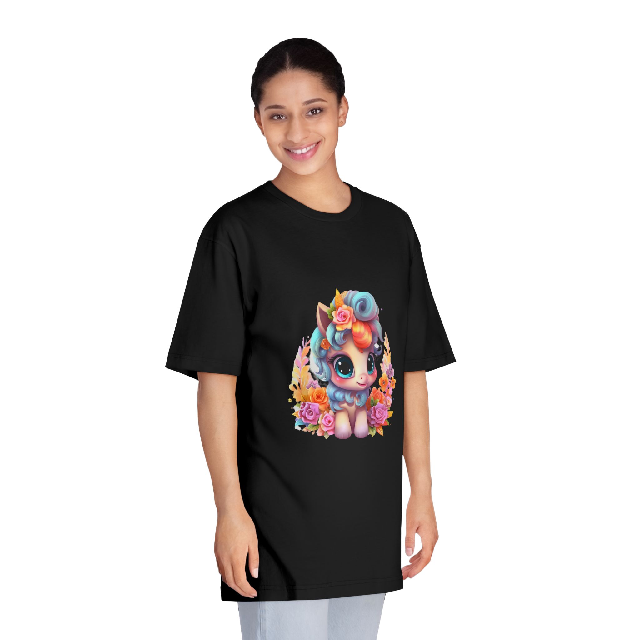 Flower Unicorn Unisex Classic Crewneck T Shirt - Image 7