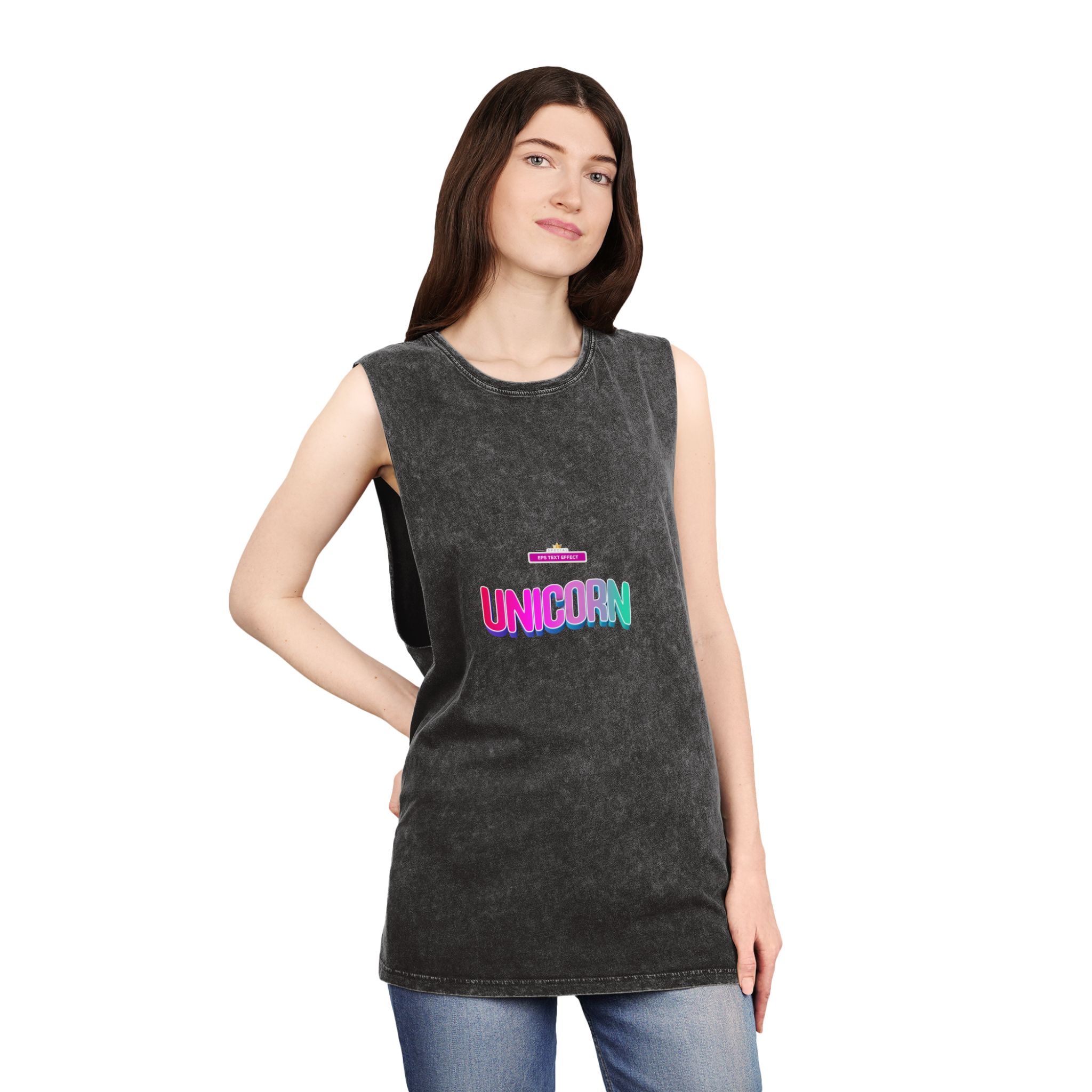 Unicorn Colors Unisex Stonewash Tank Top - Image 4