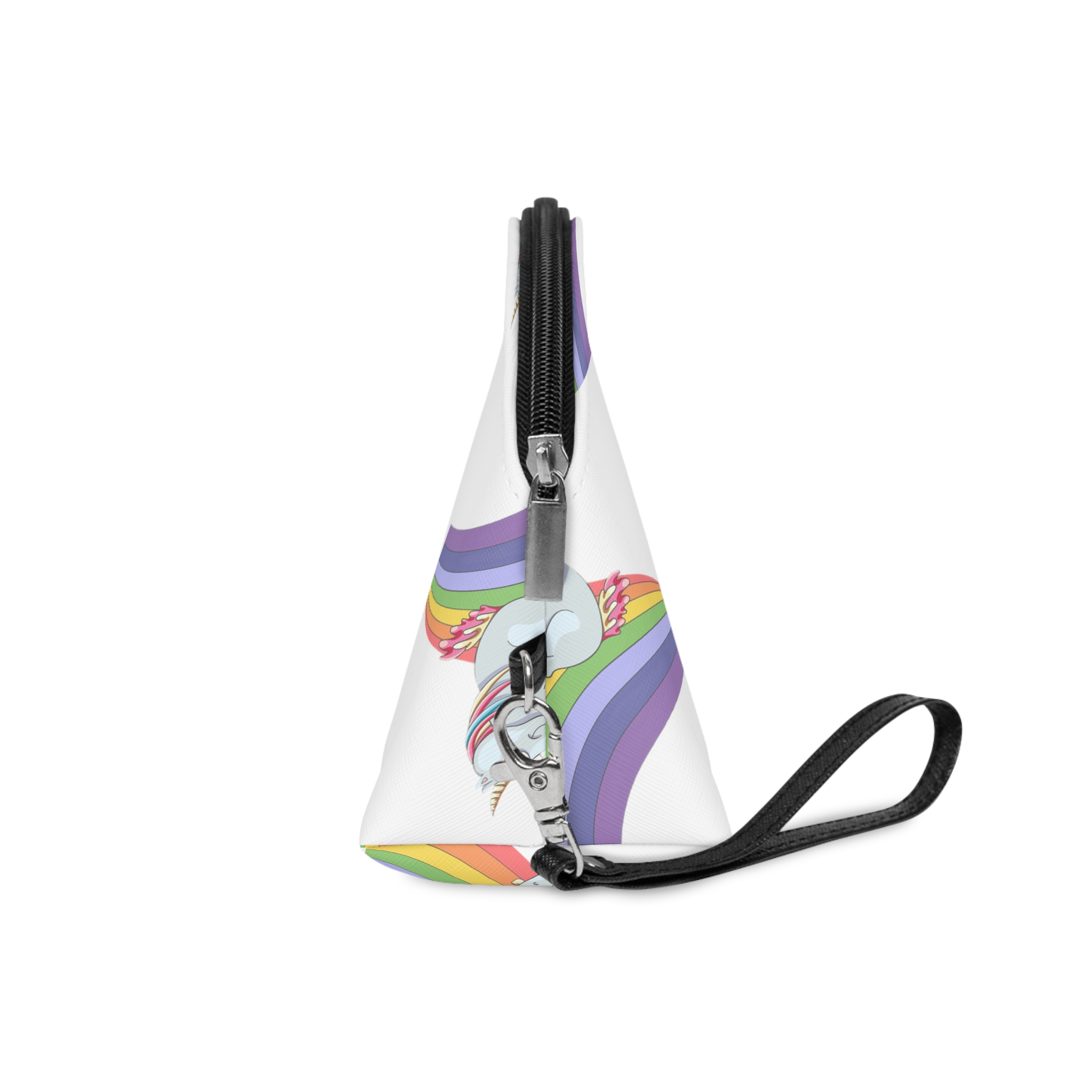 Unicorn and Rainbow Childrens Tale Magic Art Flat Makeup Bag - Image 3