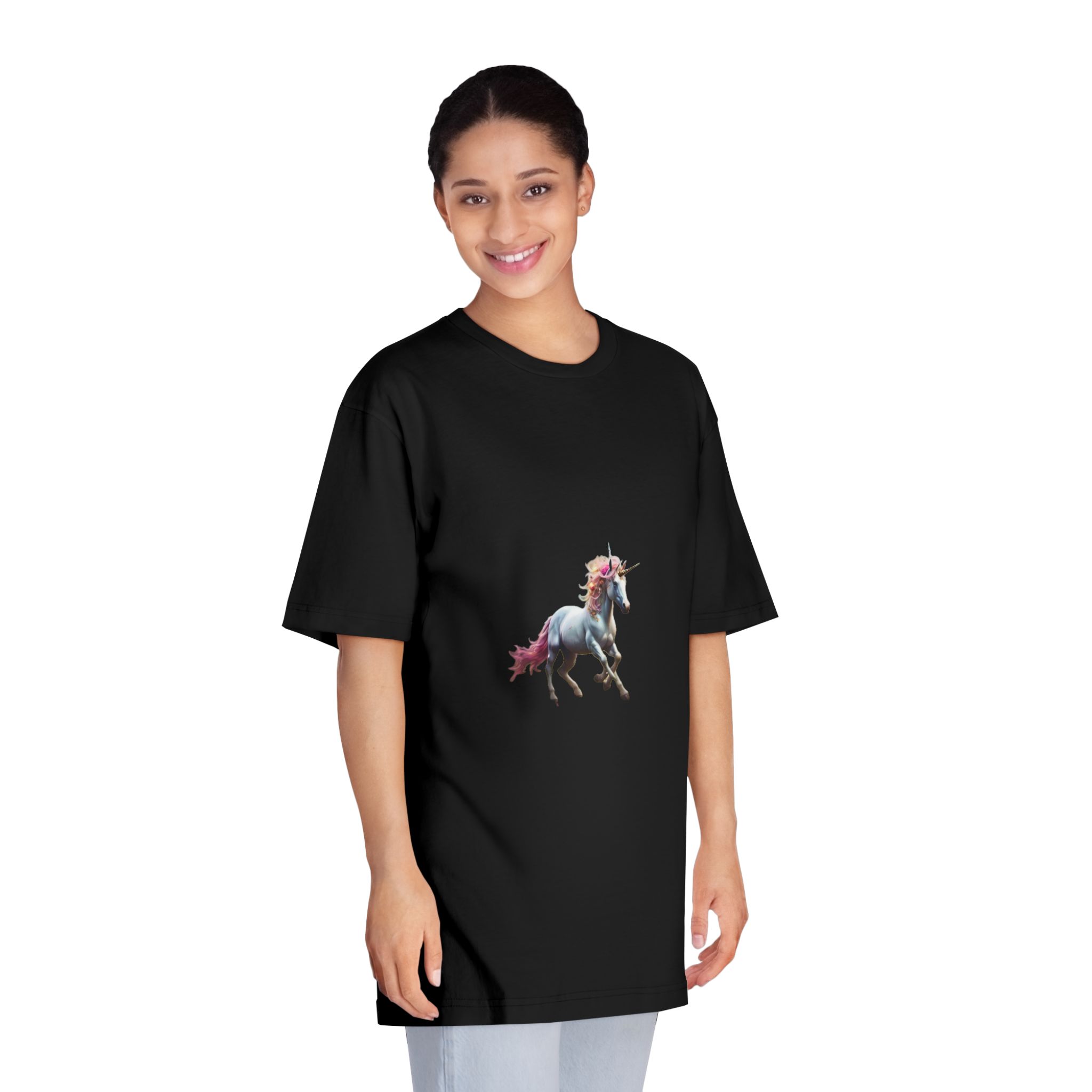 Beautiful Unicorn Running Magical Meadow Unicorn Background Images Whimsical Unicorn (5) Unisex Classic Crewneck T Shirt - Image 7