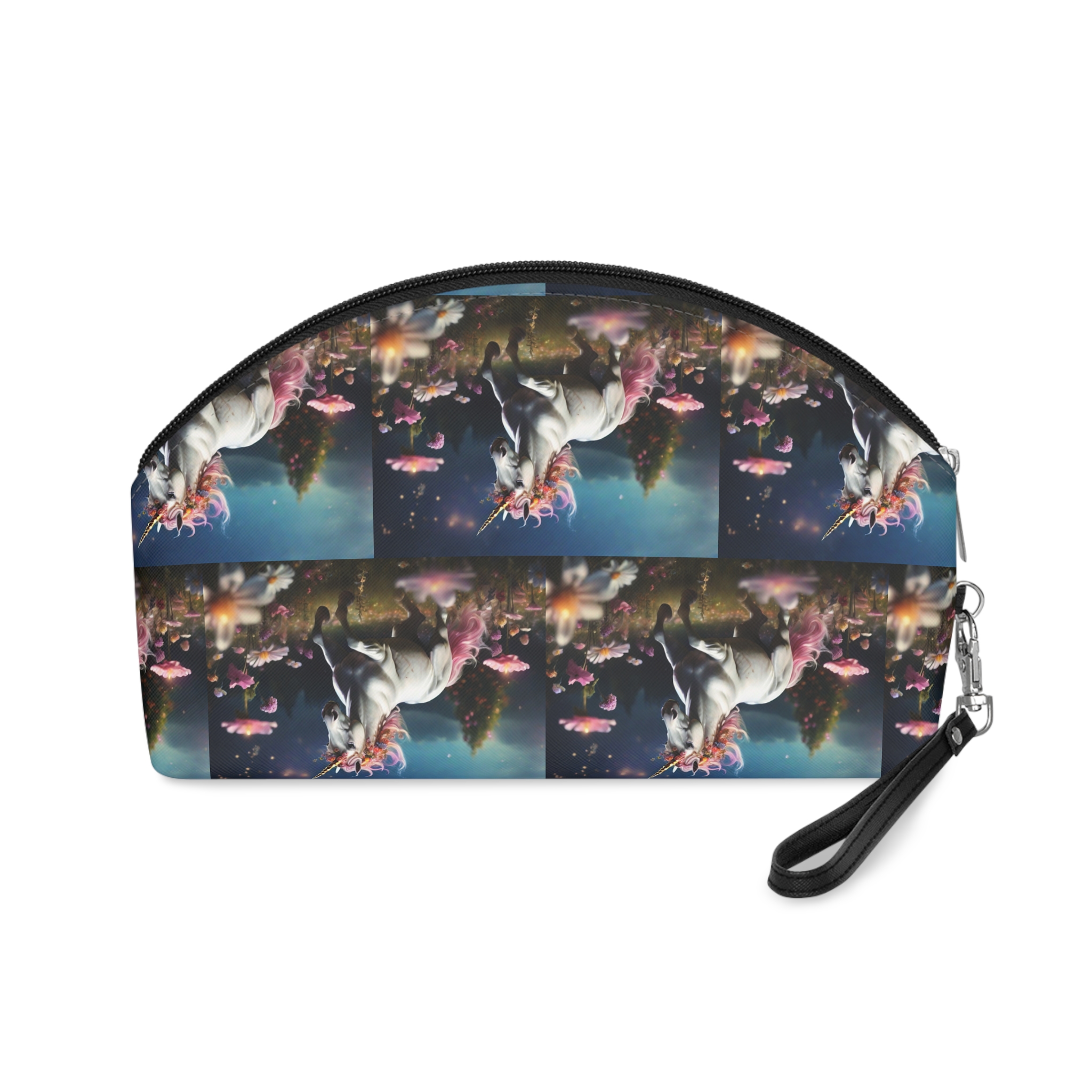 Beautiful Unicorn Running Magical Meadow Unicorn Background Images Whimsical Unicorn (23) Makeup Bag - Image 2