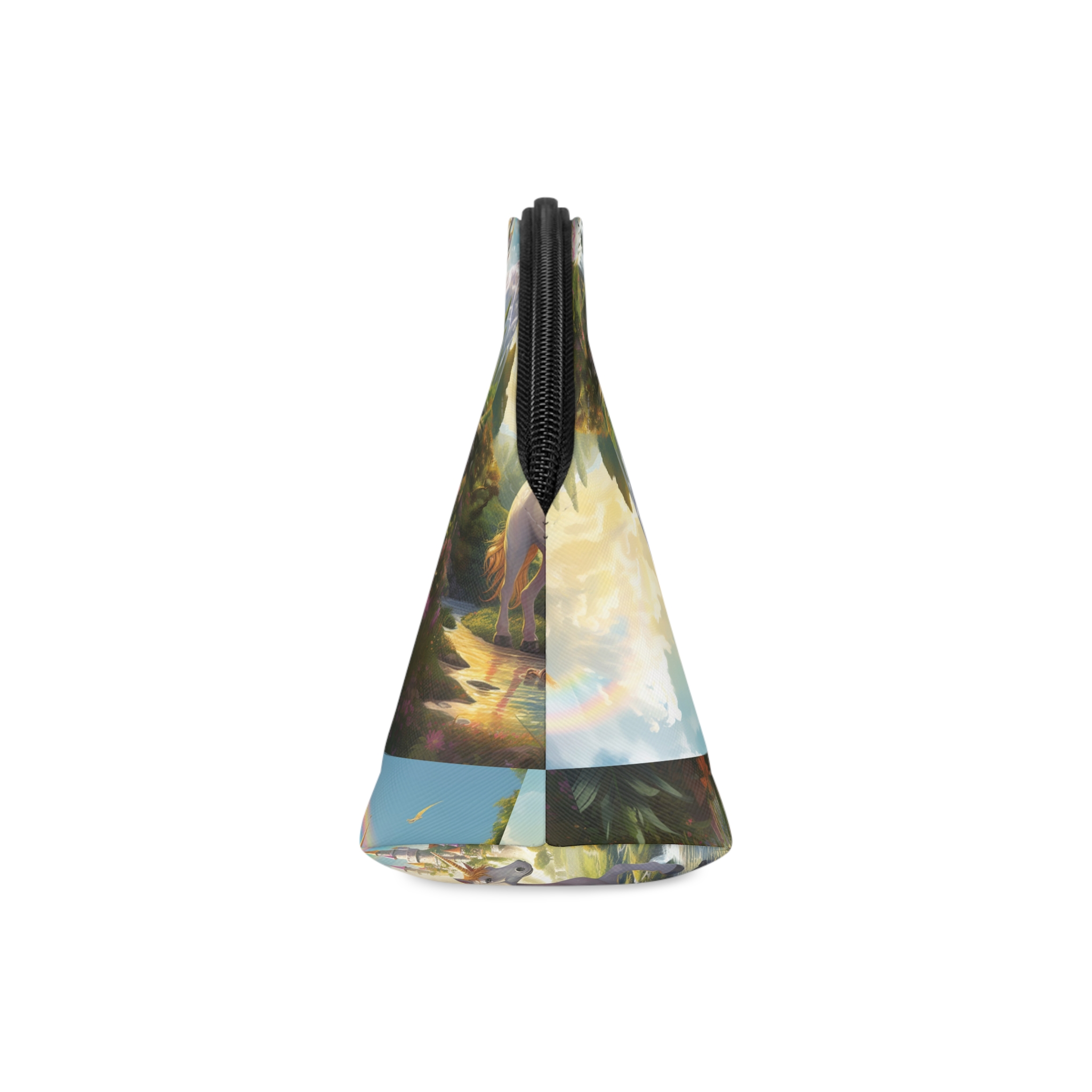 Painting Unicorn Fantasy Setting With Castle Background Generative Ai Makeup Bag - Image 4
