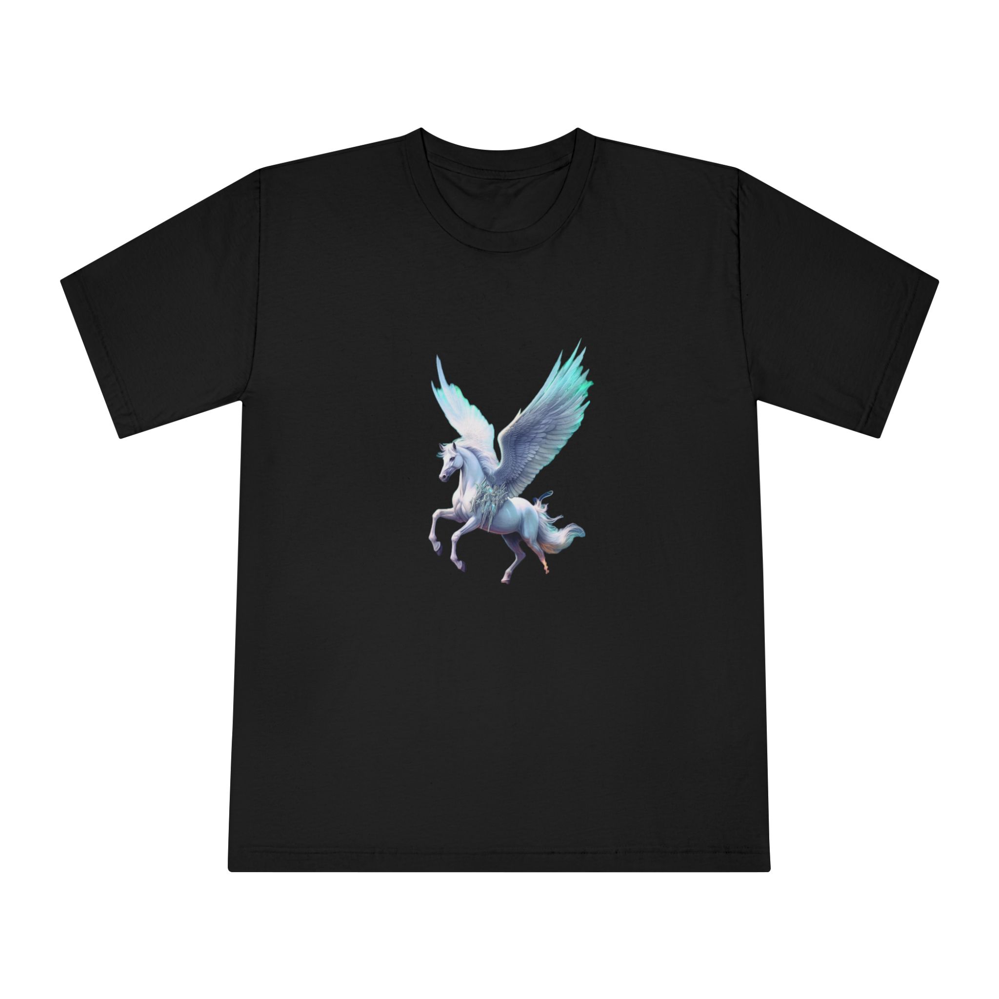 Unicorn With Wings Flying Sky With Full Moon Background Generative Ai Unisex Classic Crewneck T Shirt - Image 5