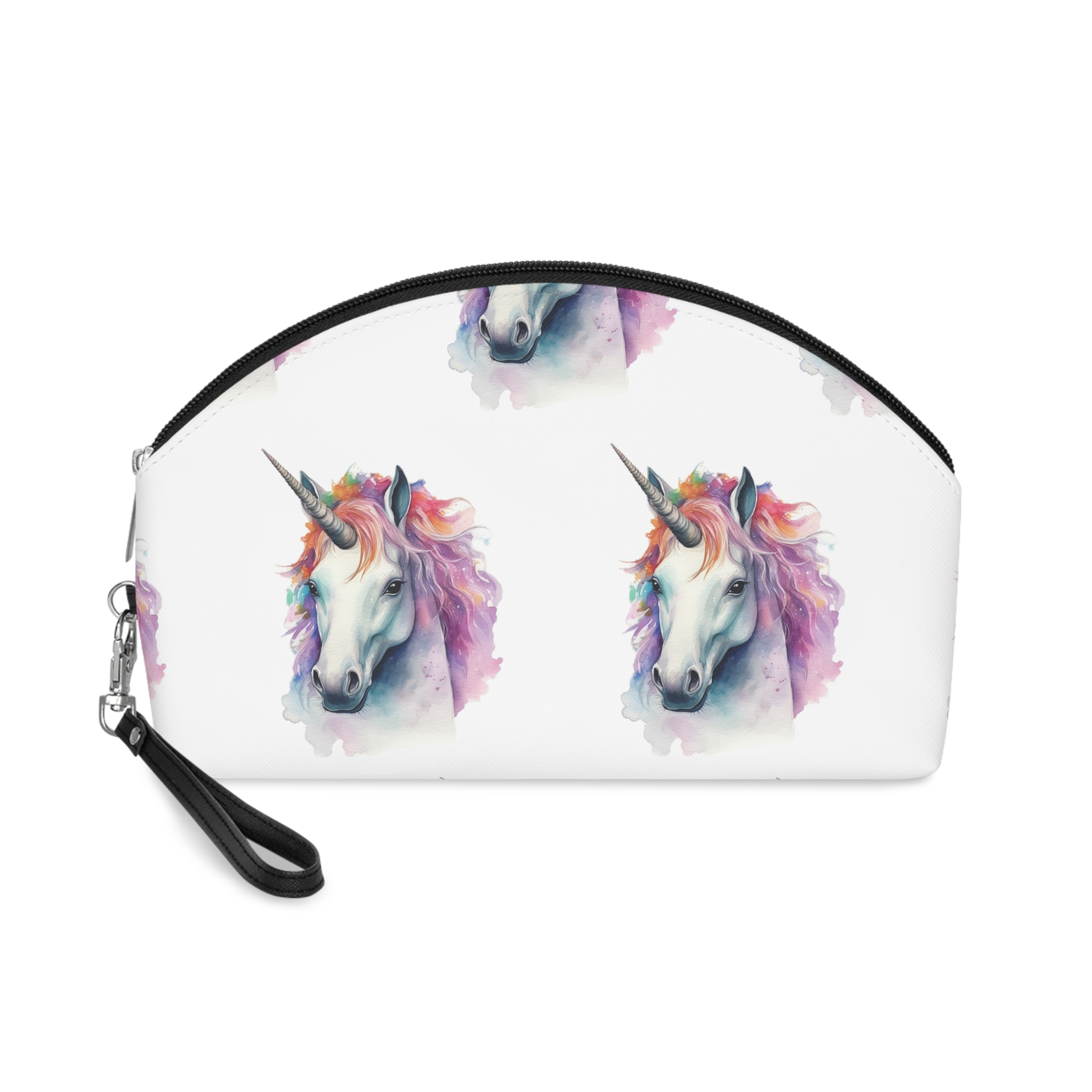 Painting Unicorn With Colorful Mane Long Mane Generative Ai (3) Makeup Bag
