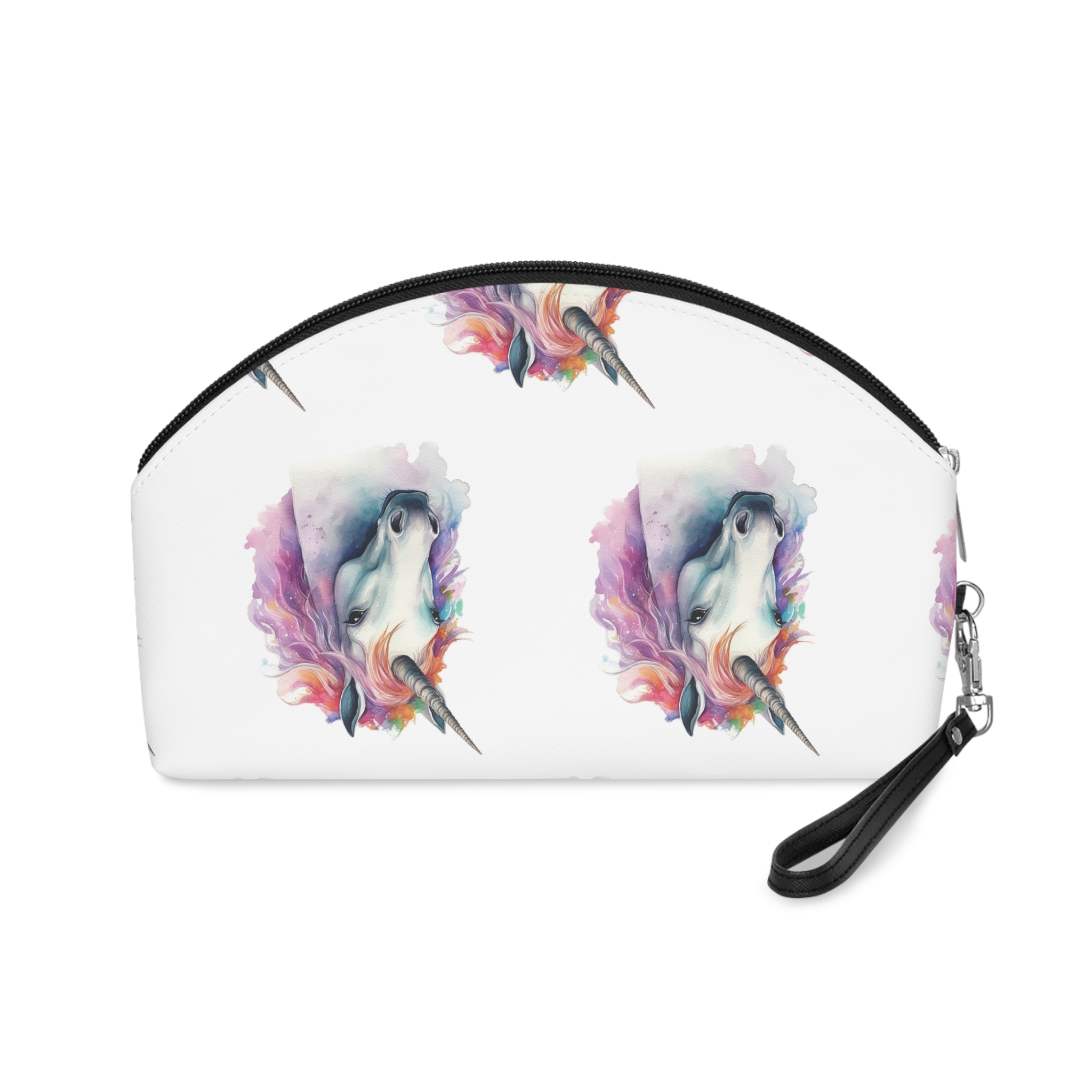 Painting Unicorn With Colorful Mane Long Mane Generative Ai (3) Makeup Bag - Image 2
