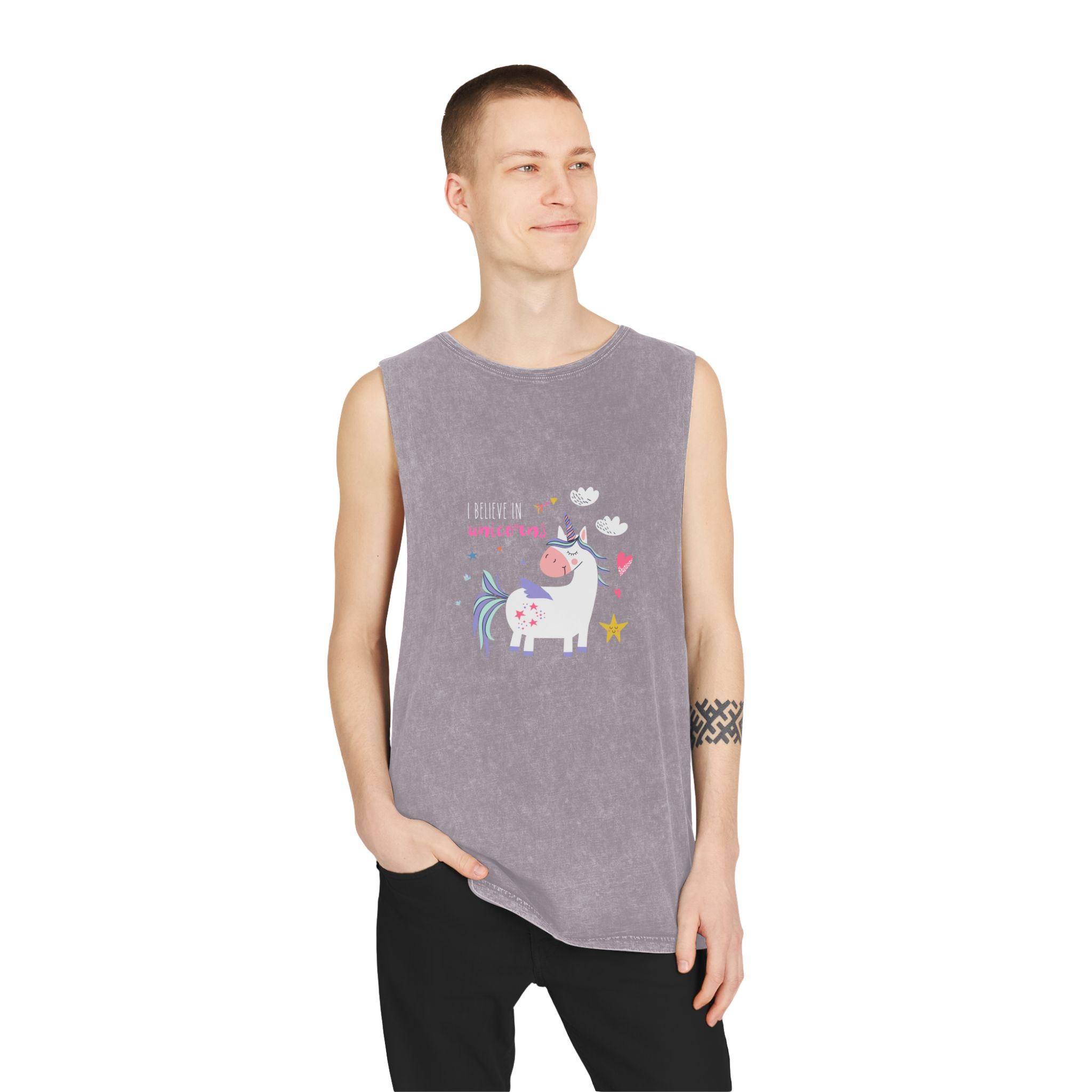 I Belive In Unicorns 1 162429 Unisex Stonewash Tank Top - Image 19
