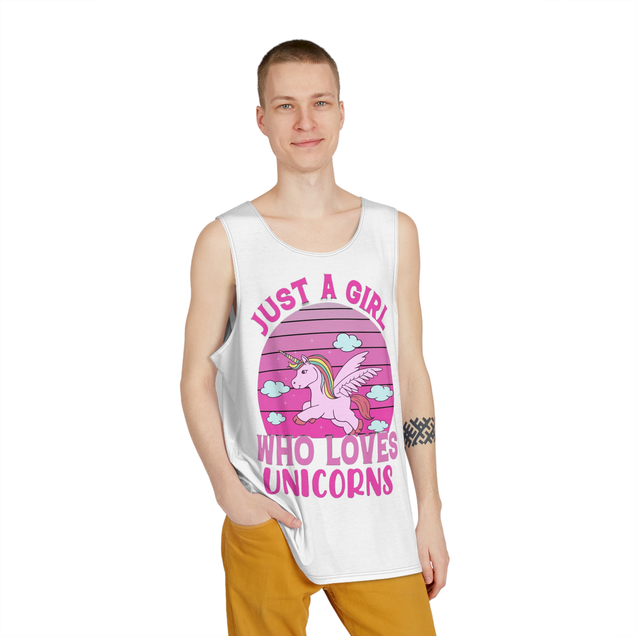 Just A Girl Who Loves Unicorns Mens Tank Aop - Image 3