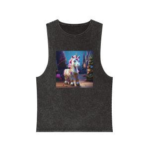 Animated Unicorn Children Generated By Ai (12) Unisex Stonewash Tank Top