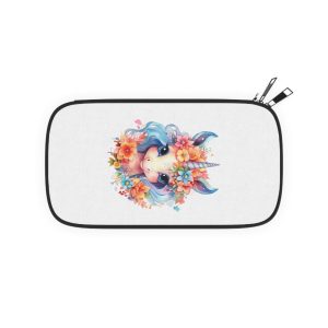 Cute Colorful Magic Unicorn With Flowers Watercolor Style (2) Copy Passport Wallet