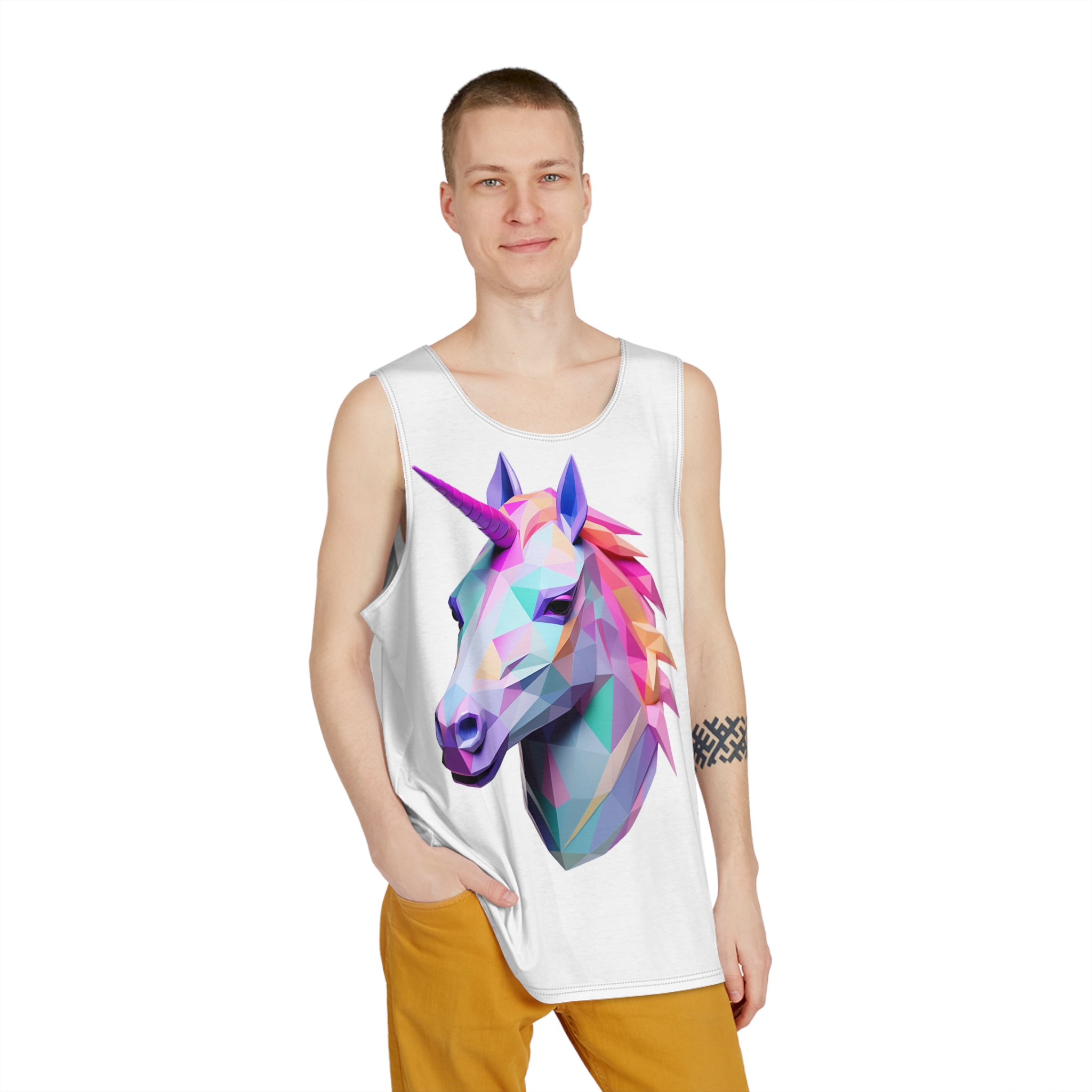 Fondo de “mythical Unicorn With Poly Style” Eliminado Mens Tank Aop - Image 3