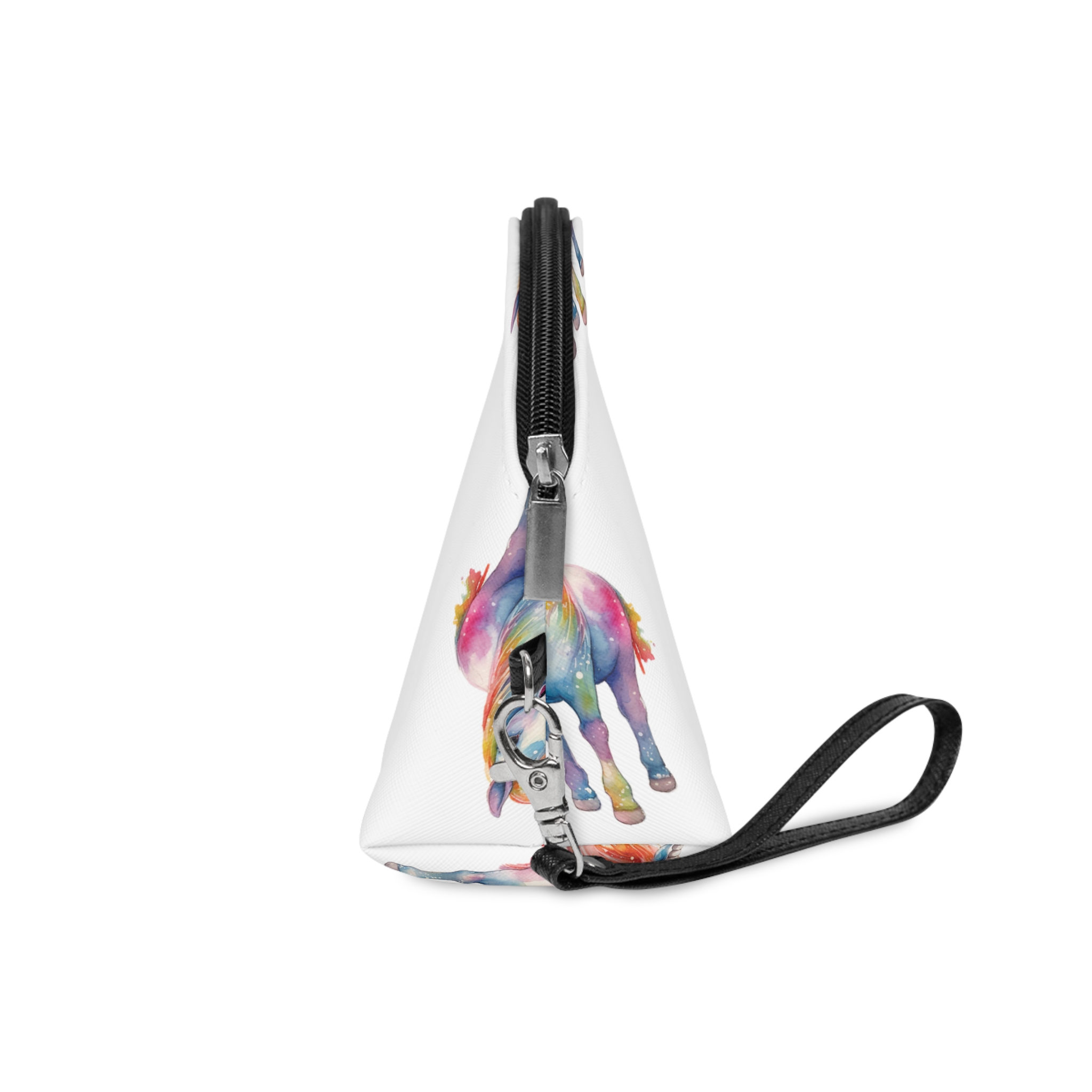 Painting Unicorn With Colorful Mane Long Mane Generative Ai (5) Makeup Bag - Image 3