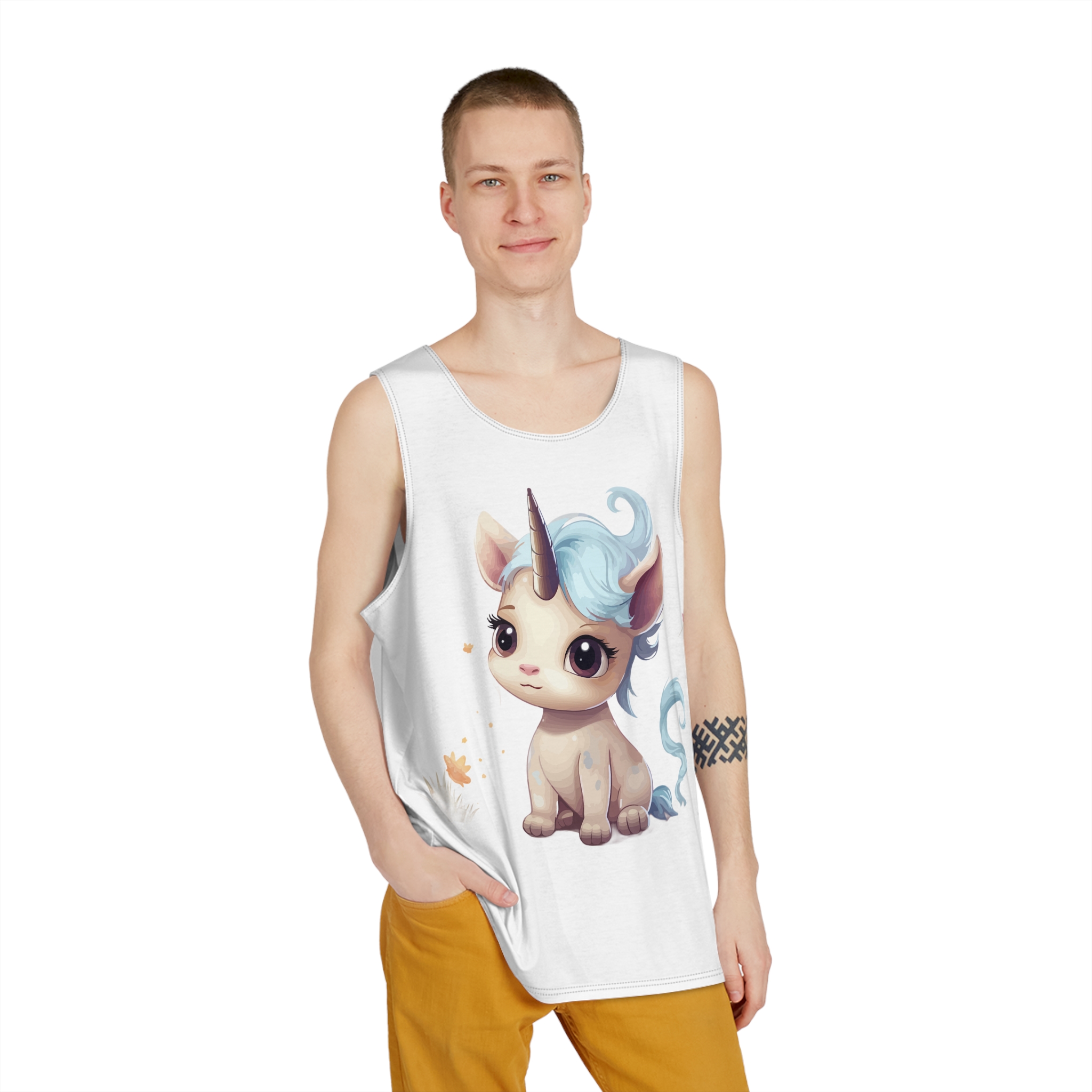 Little Curious Unicorn Copy 4 Mens Tank Aop - Image 3