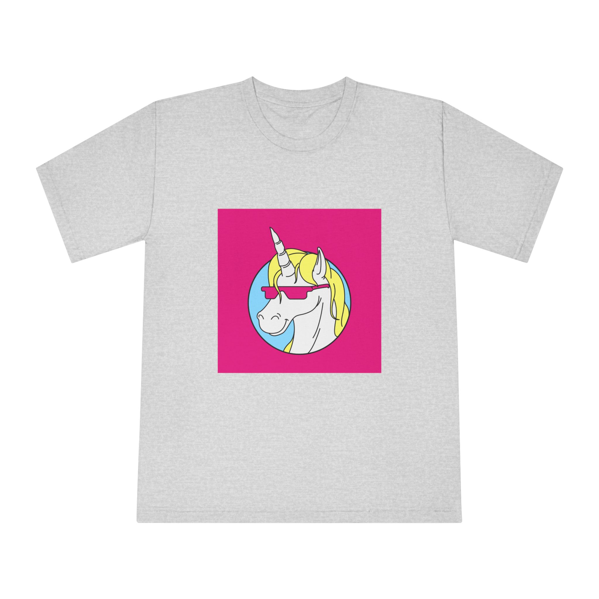 Retro Emblem of Unicorn Wearning A Glasses Unisex Classic Crewneck T Shirt - Image 13