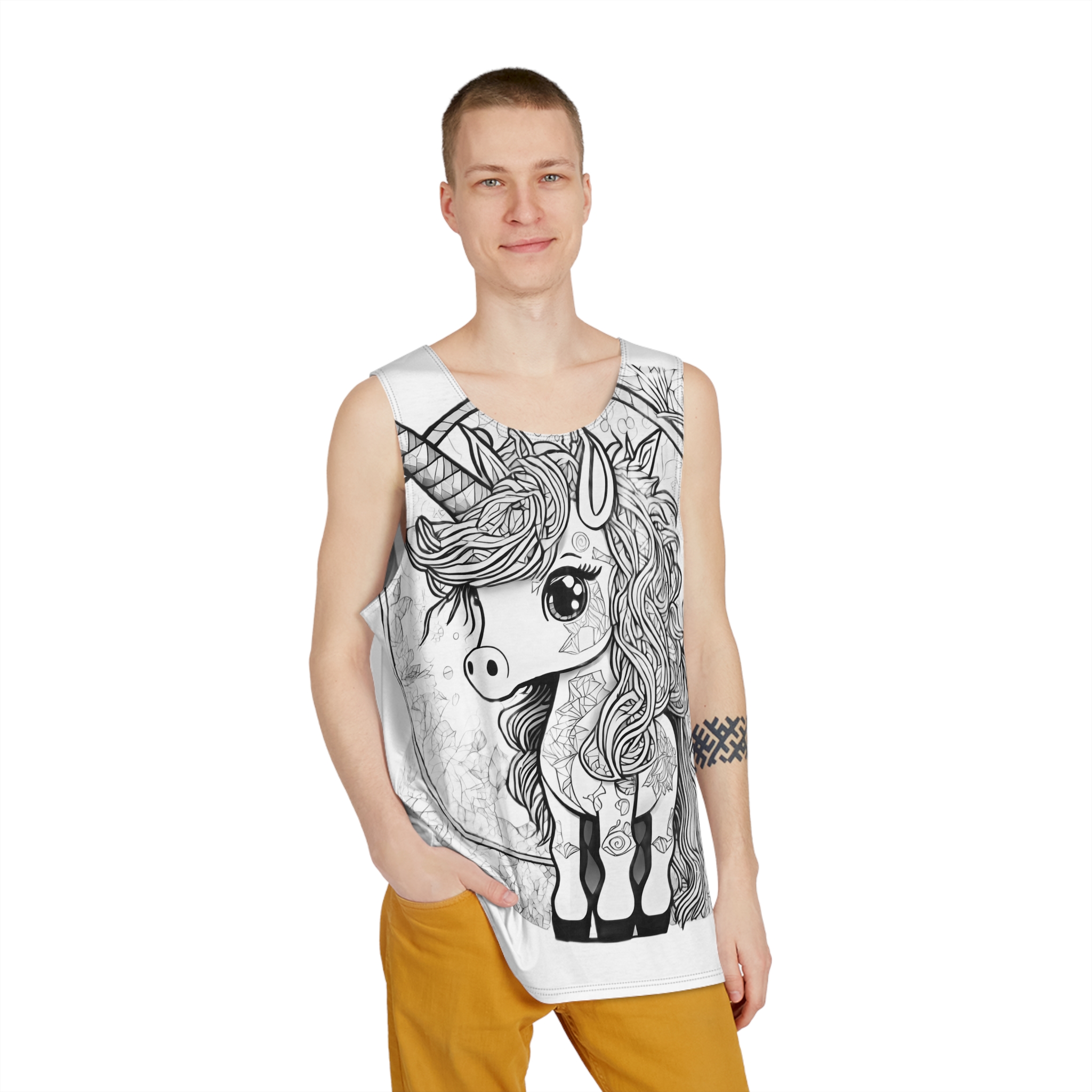 Children S Unicorn Fantasy Art Mens Tank Aop - Image 3