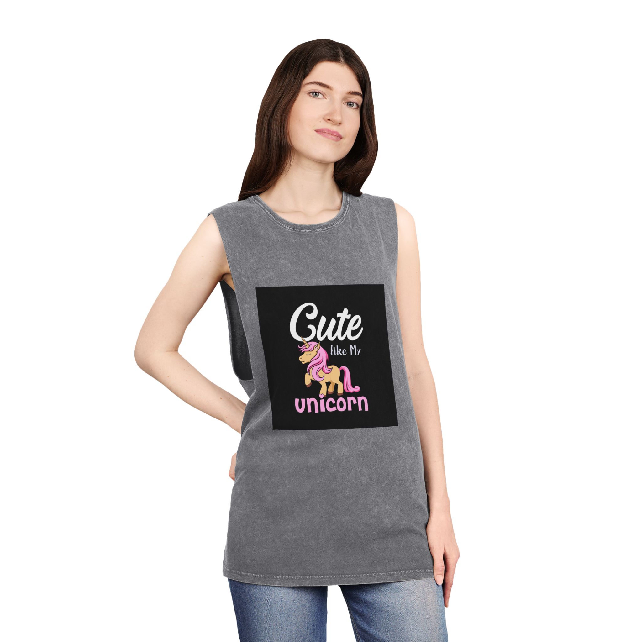 Unicorn 12 Unisex Stonewash Tank Top - Image 12