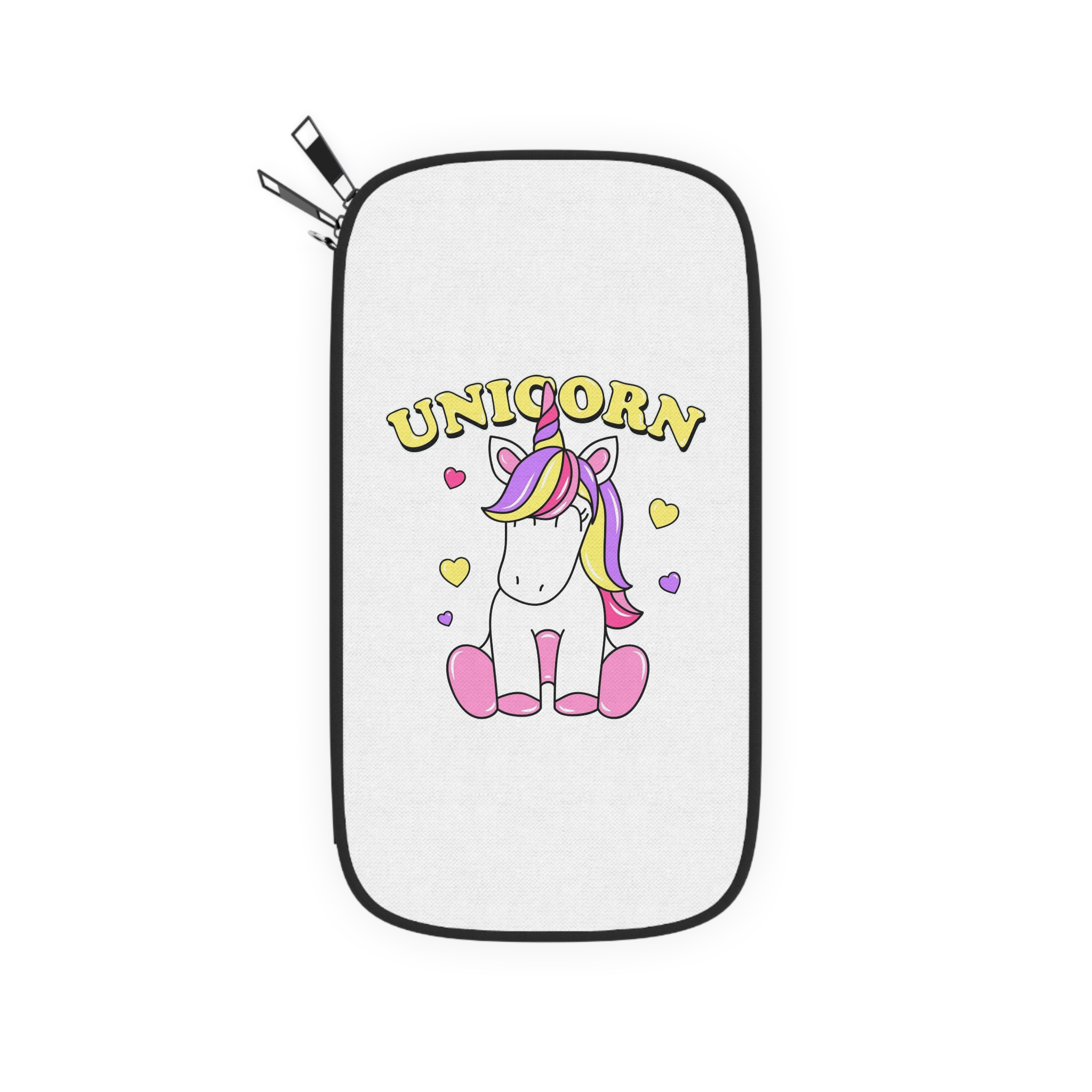 Cute Unicorn With Colorful Hair Hearts Passport Wallet - Image 2