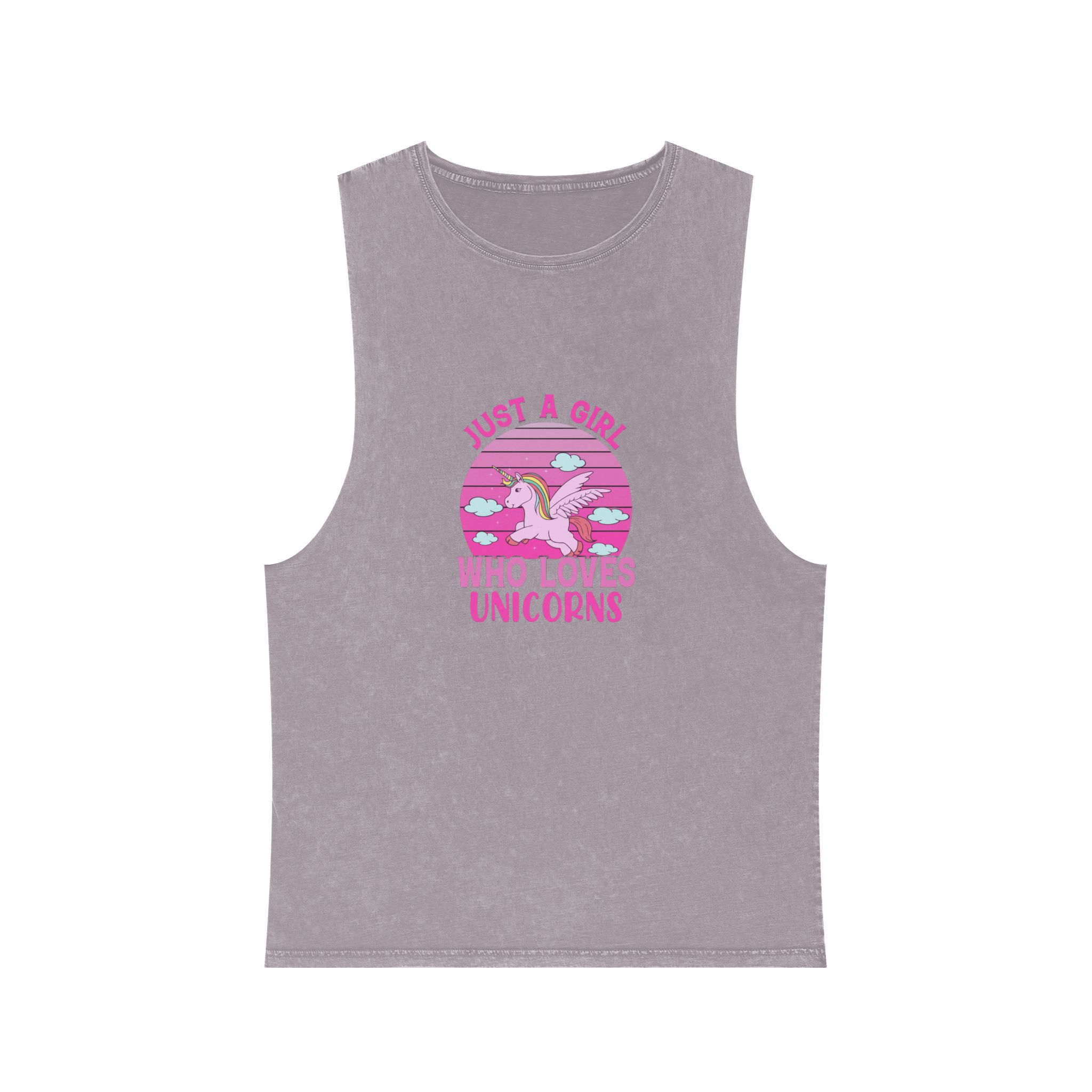 Just A Girl Who Loves Unicorns Unisex Stonewash Tank Top - Image 17
