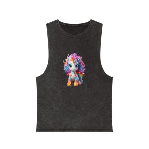 Mythical Unicorn Kids Figurine Style (1) Fotor Bg Remover 2023110481922 Unisex Stonewash Tank Top