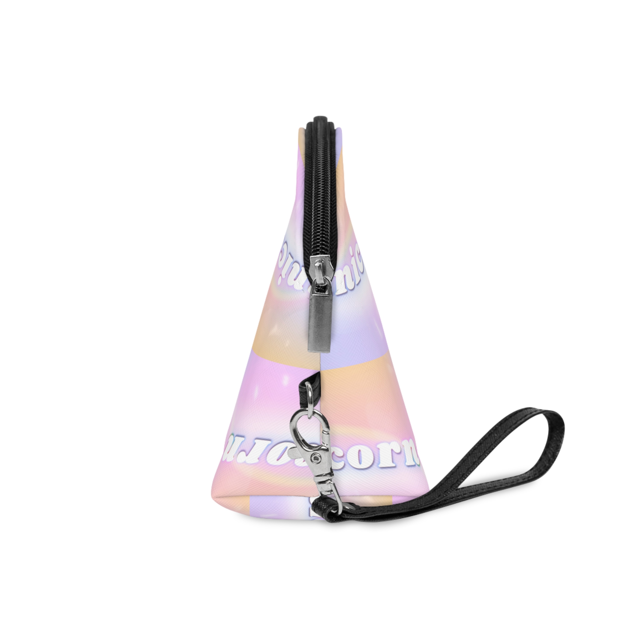 Unicorn Aesthetic Typography Colorful Glowing Rainbow Font Makeup Bag - Image 3