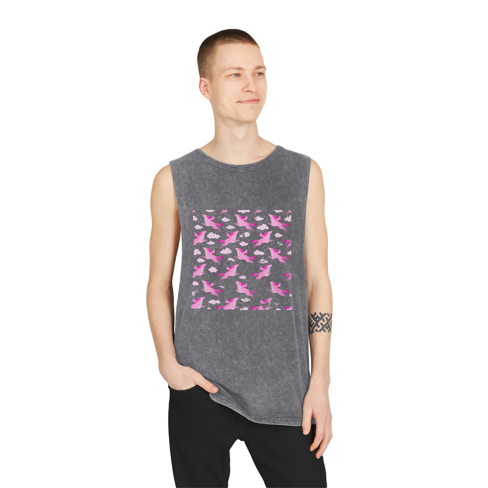 Unicorn V512 Unisex Stonewash Tank Top - Image 11