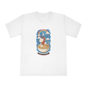 Cute Kawaii Unicorn Graphic Eating Ramen (1) Unisex Classic Crewneck T Shirt