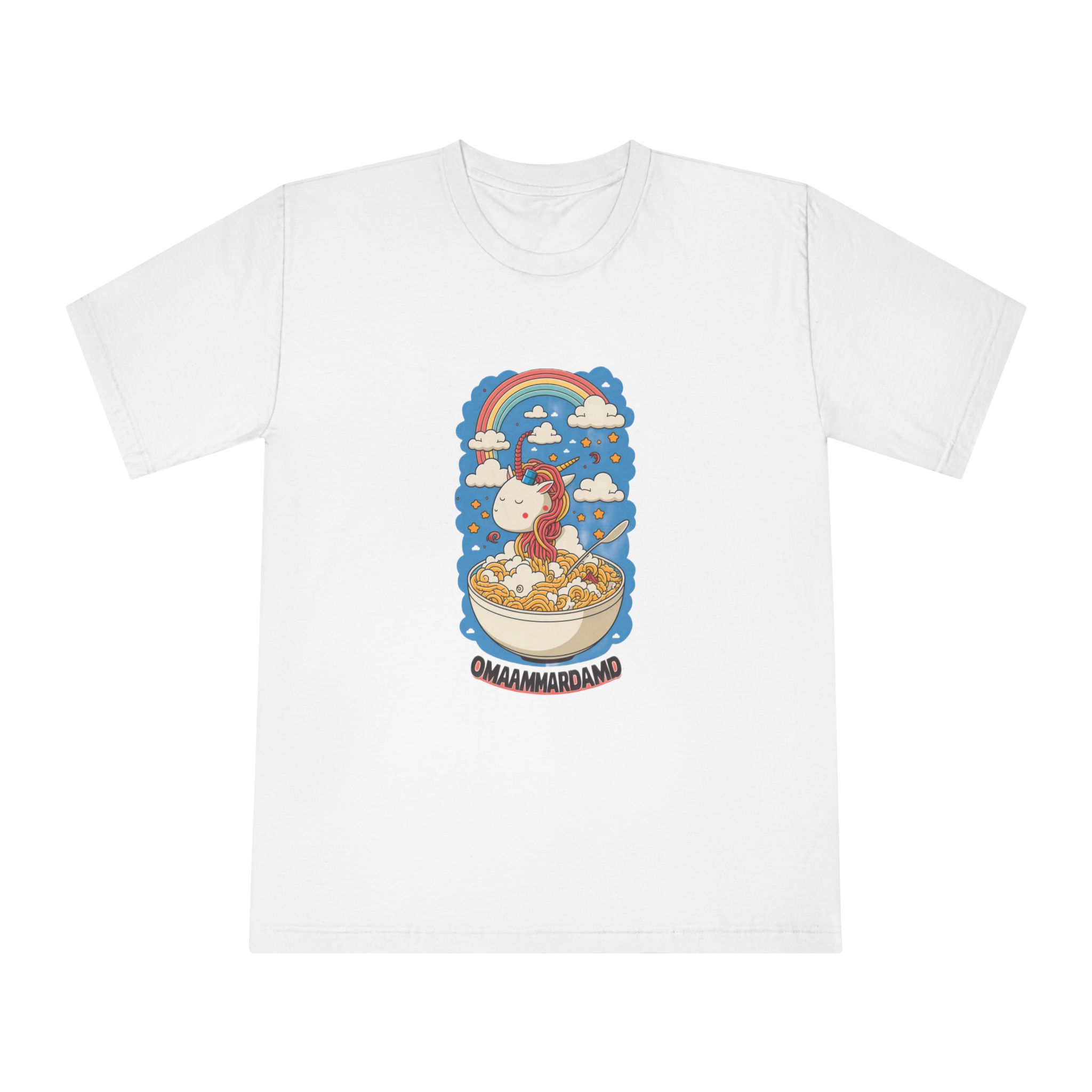 Cute Kawaii Unicorn Graphic Eating Ramen (1) Unisex Classic Crewneck T Shirt