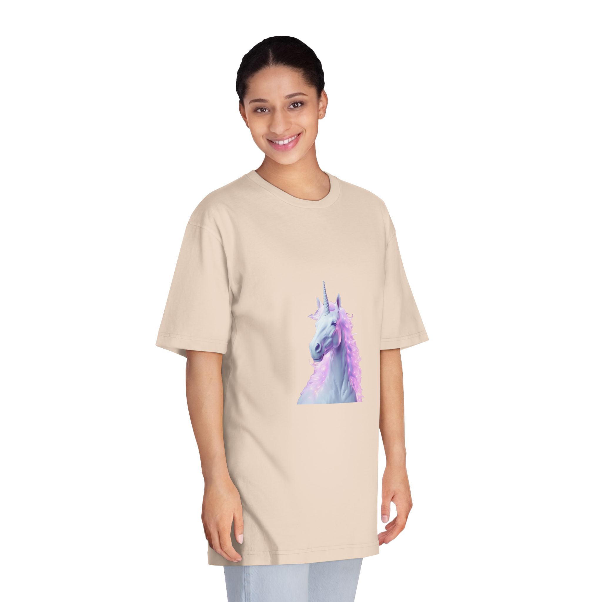 Unicorn With Pink Tone Colors Unisex Classic Crewneck T Shirt - Image 11