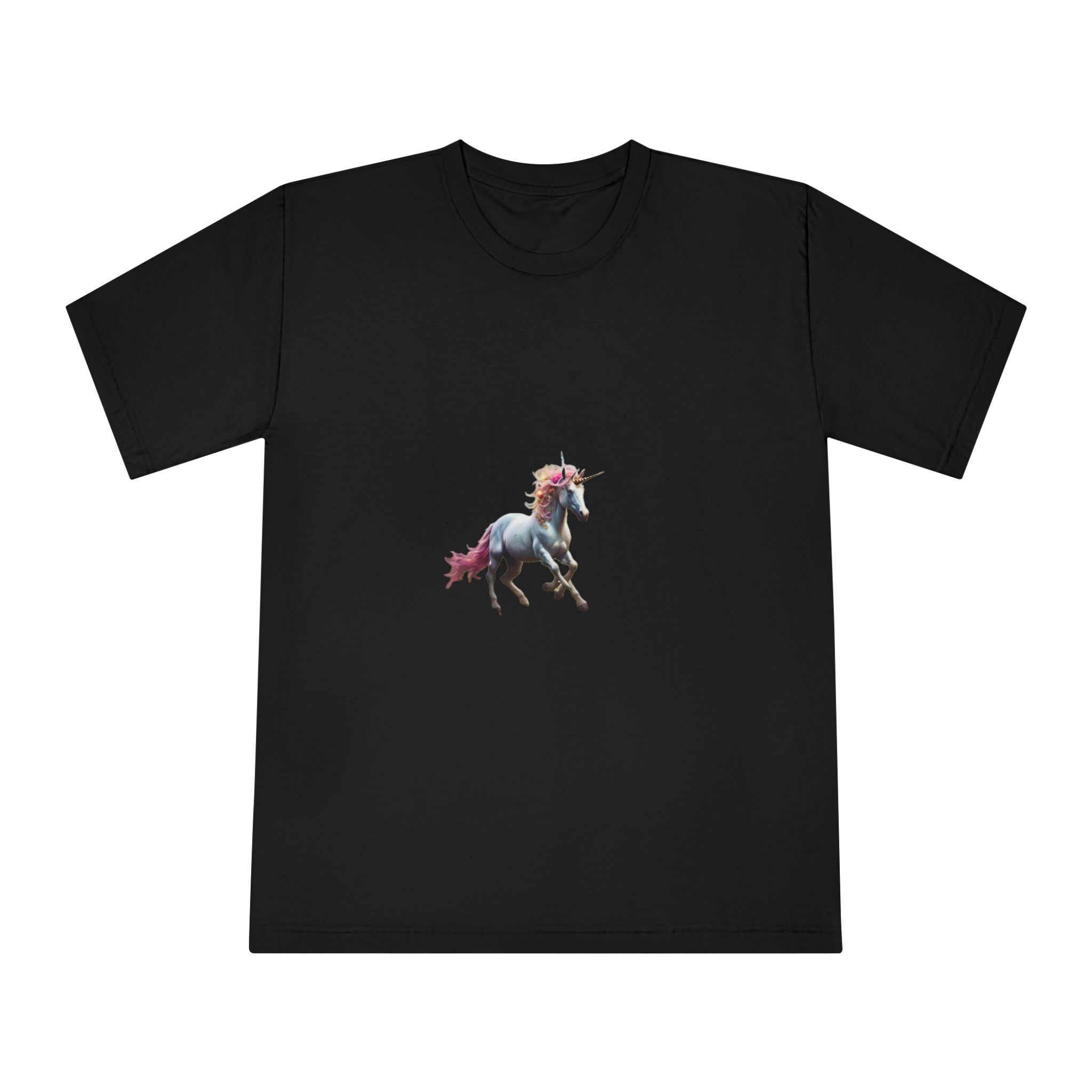 Beautiful Unicorn Running Magical Meadow Unicorn Background Images Whimsical Unicorn (5) Unisex Classic Crewneck T Shirt - Image 5