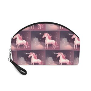 Pink Unicorn Fantastic Illustration Makeup Bag