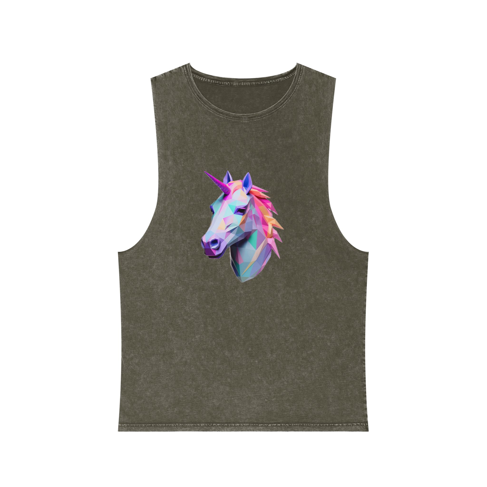 Fondo de “mythical Unicorn With Poly Style” Eliminado Unisex Stonewash Tank Top - Image 5